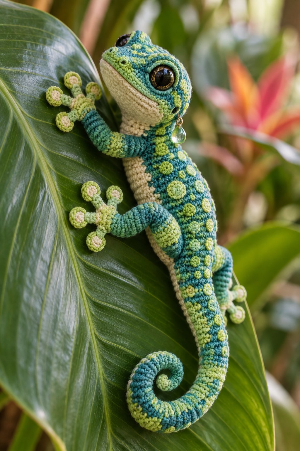 05 Lagartixa Em Folha Tropical - Amigurumi Pattern