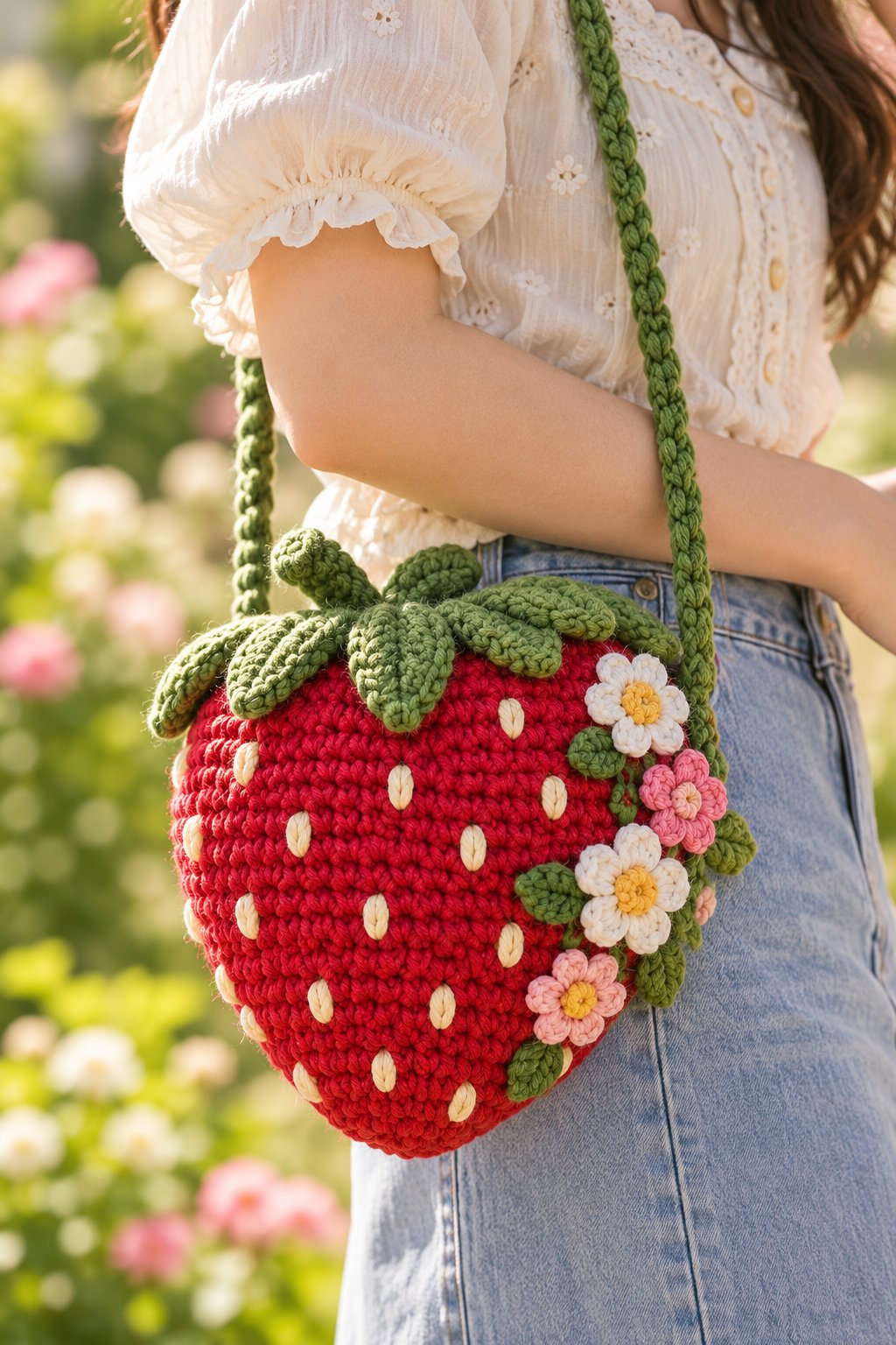09 Bolsinha Morango Florida - Amigurumi Pattern