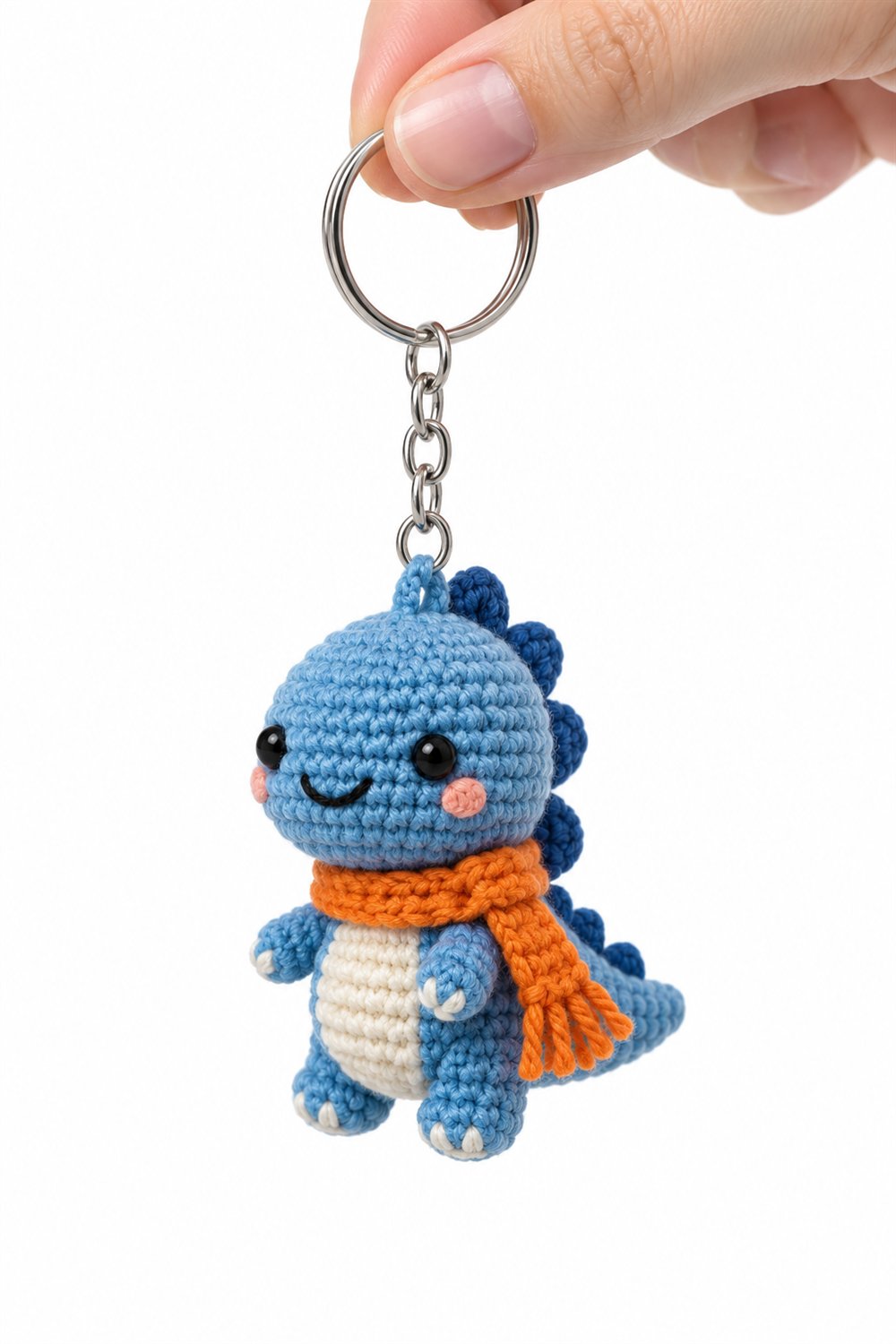 DIY 09 Dinossauro Azul Com Cachecol Laranja - Crochet Tutorial