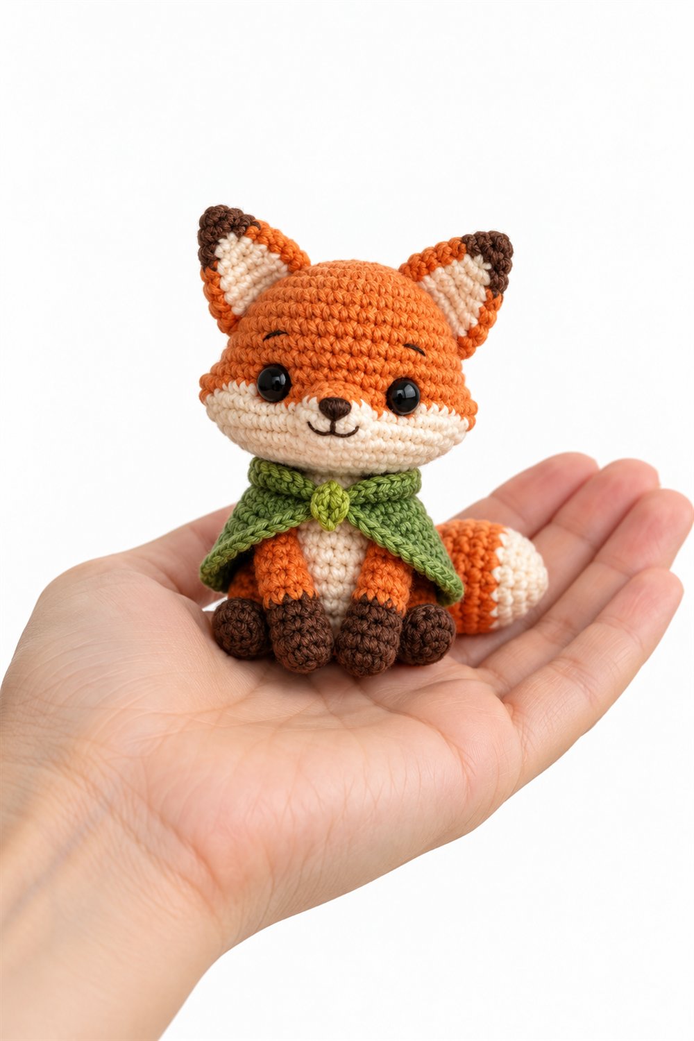 10 Raposa Com Pequena Capa Verde - Amigurumi Pattern
