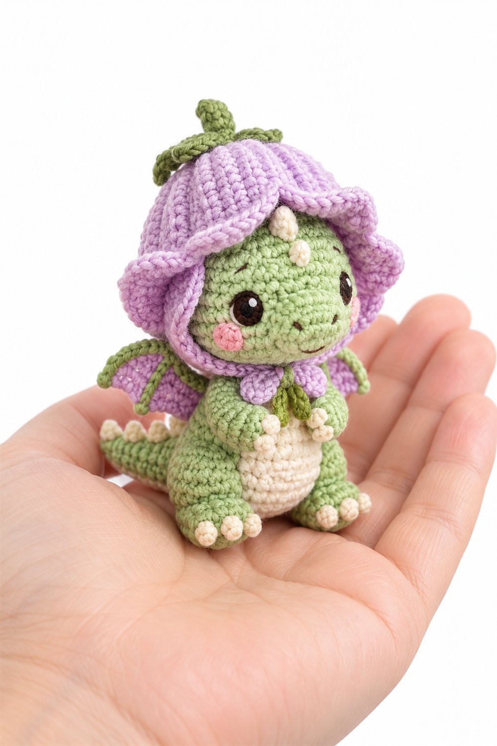 1020 Tiny Dragon Wearing A Lilac Tulip Bonnet - Step by Step