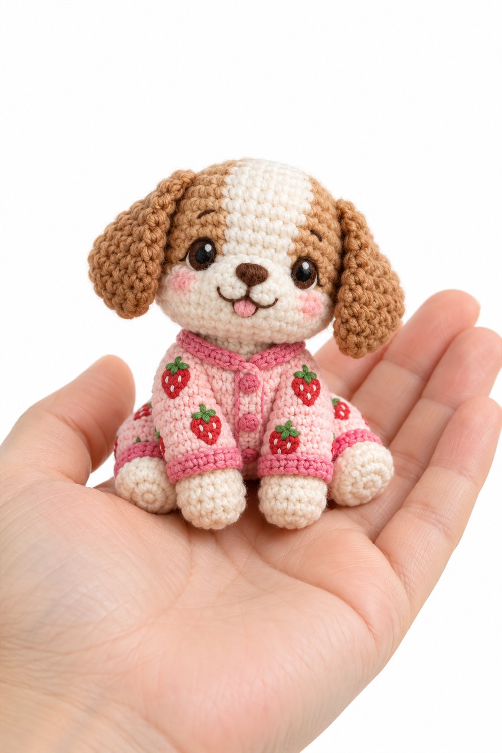 1024 Puppy Wearing Strawberry Pajamas - Easy Crochet