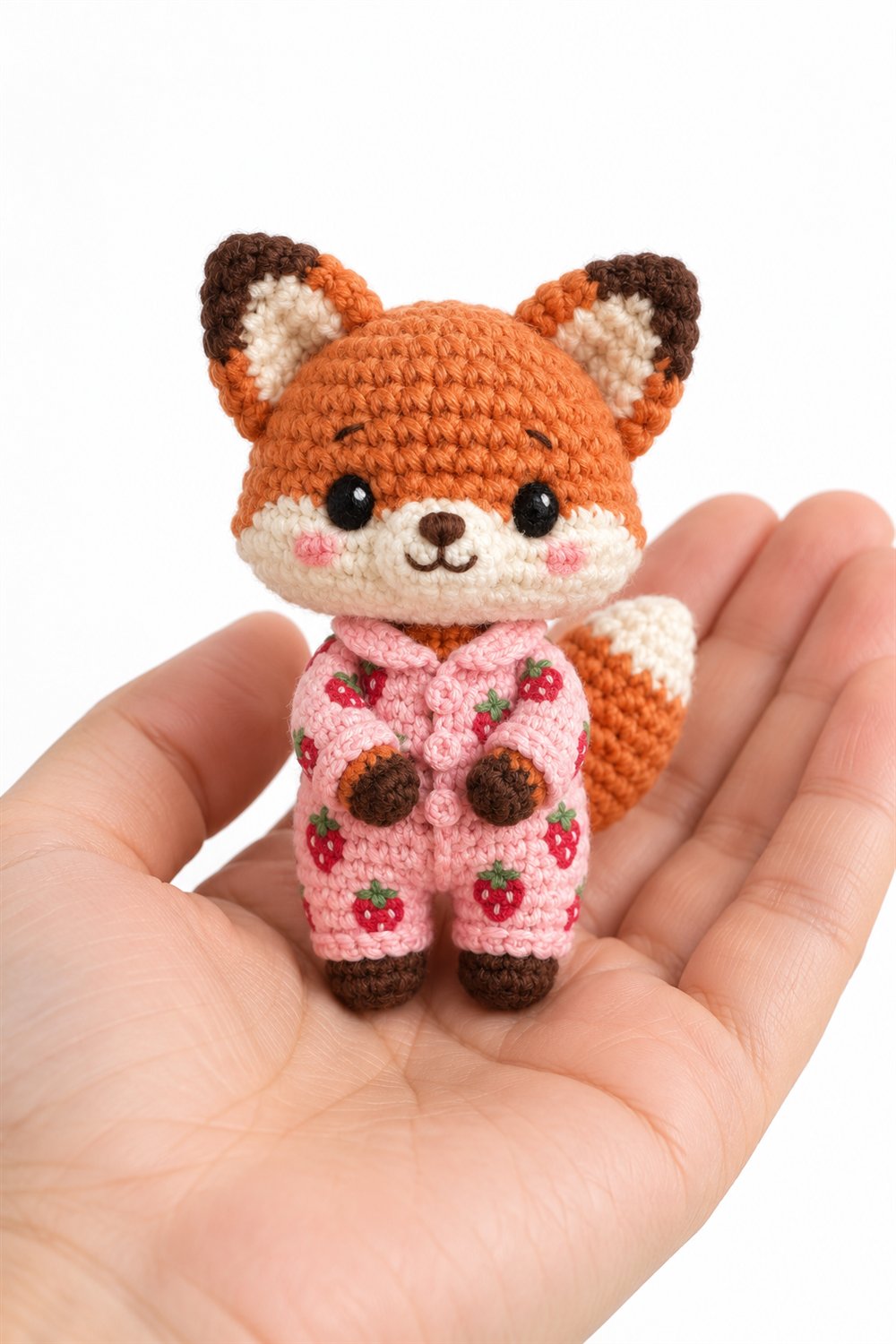 1025 Baby Fox Wearing Strawberry Pajamas Crochet Guide