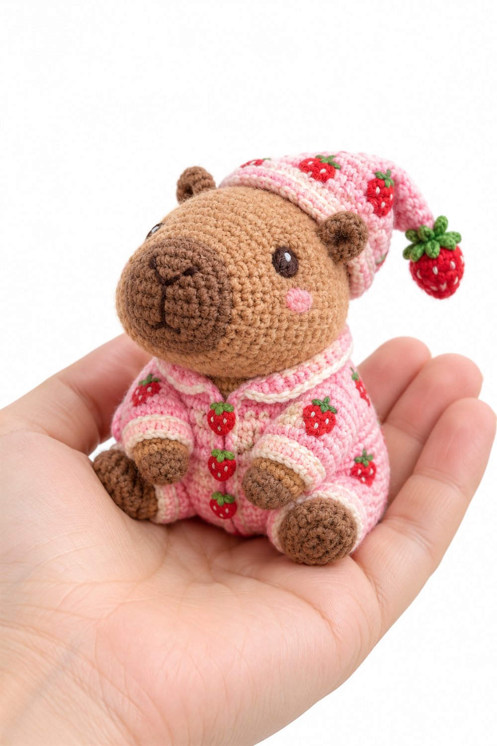 1026 Baby Capybara Wearing Strawberry Pajamas - PDF Pattern