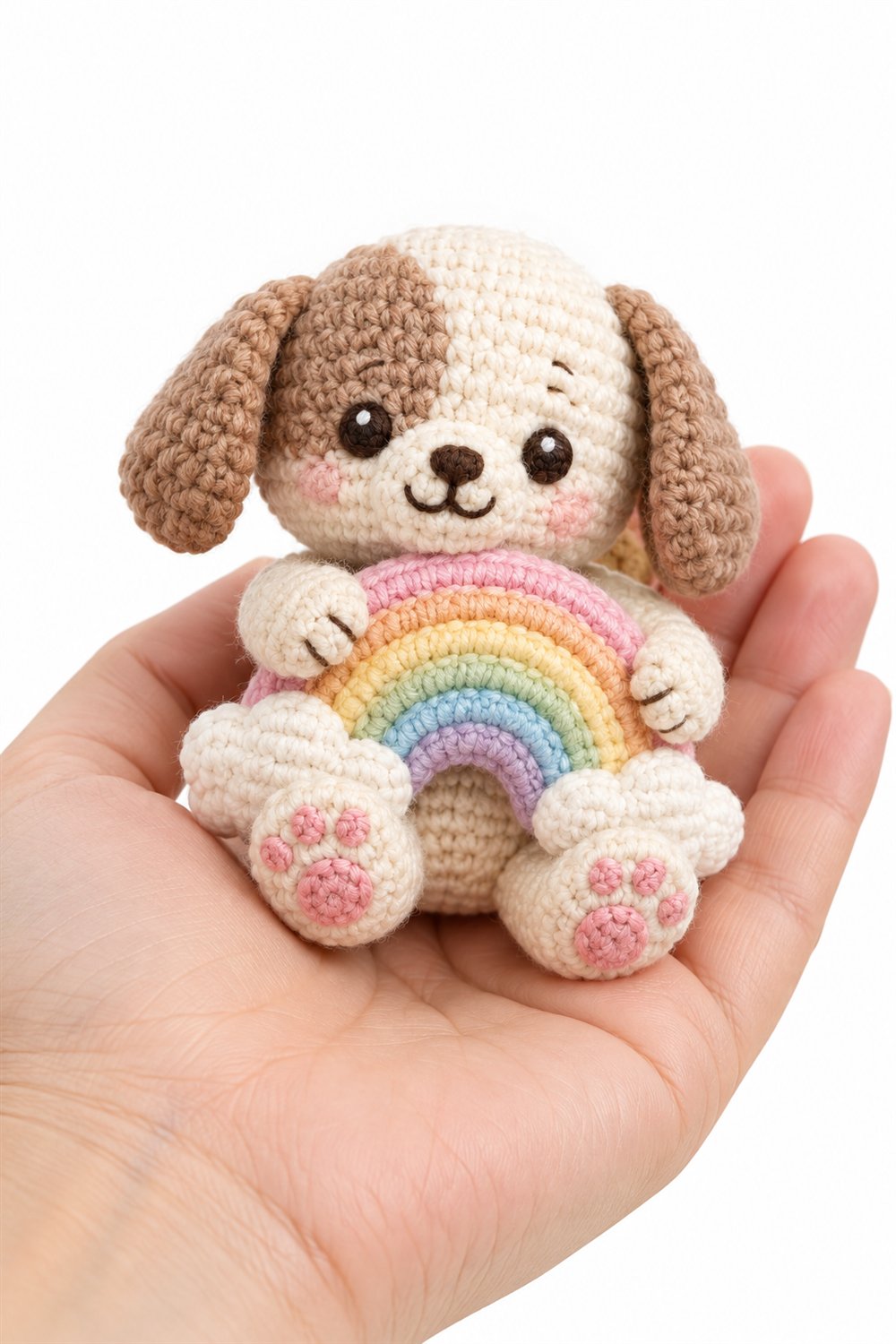 1034 Puppy Hugging A Pastel Rainbow Crochet Guide