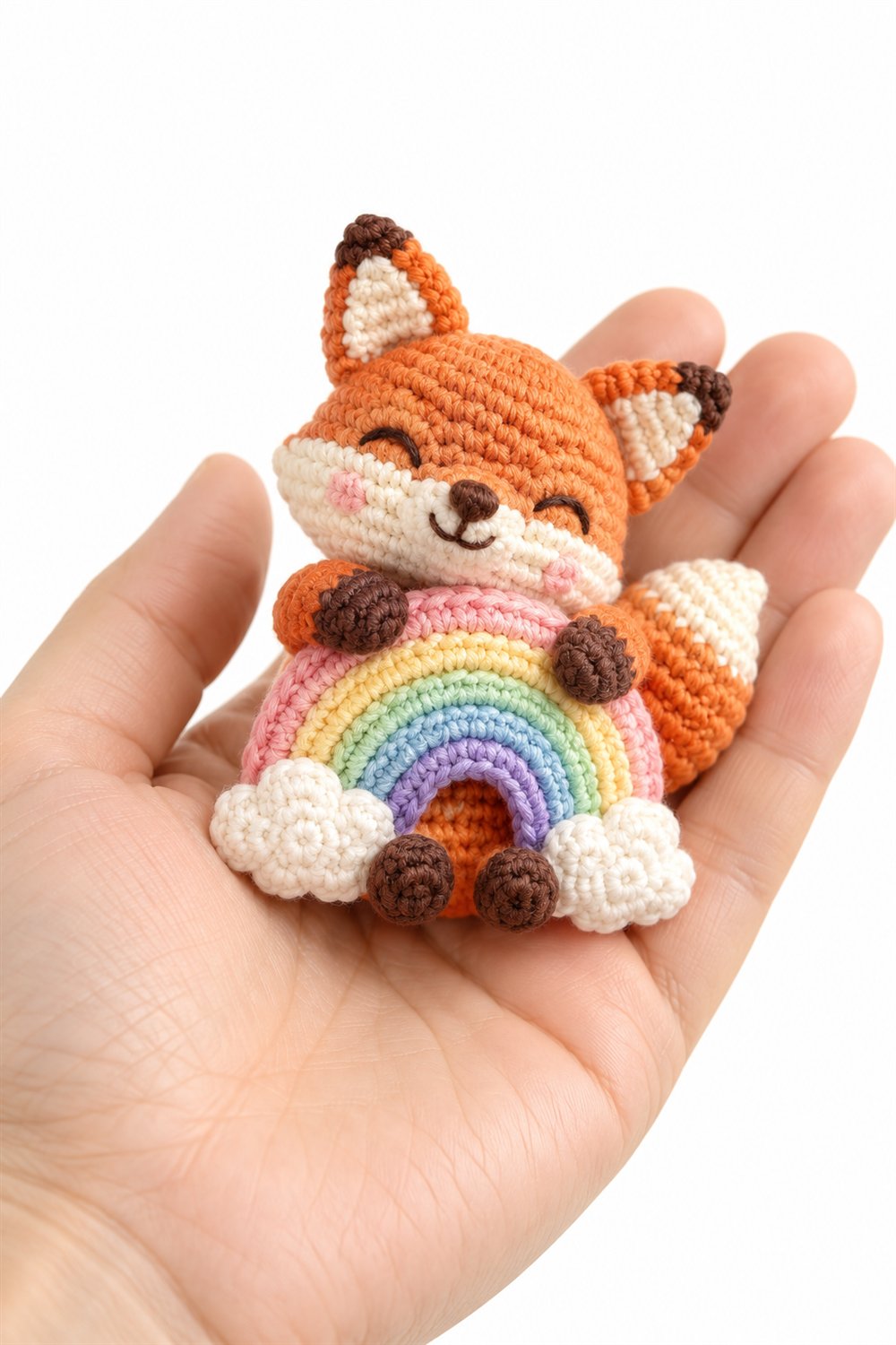 1035 Baby Fox Hugging A Pastel Rainbow - PDF Pattern