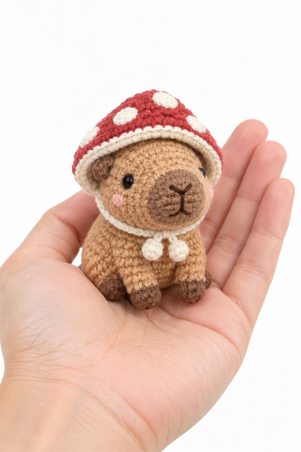How to Crochet 1056 Baby Capybara Wearing A Tiny Mushroom Hood