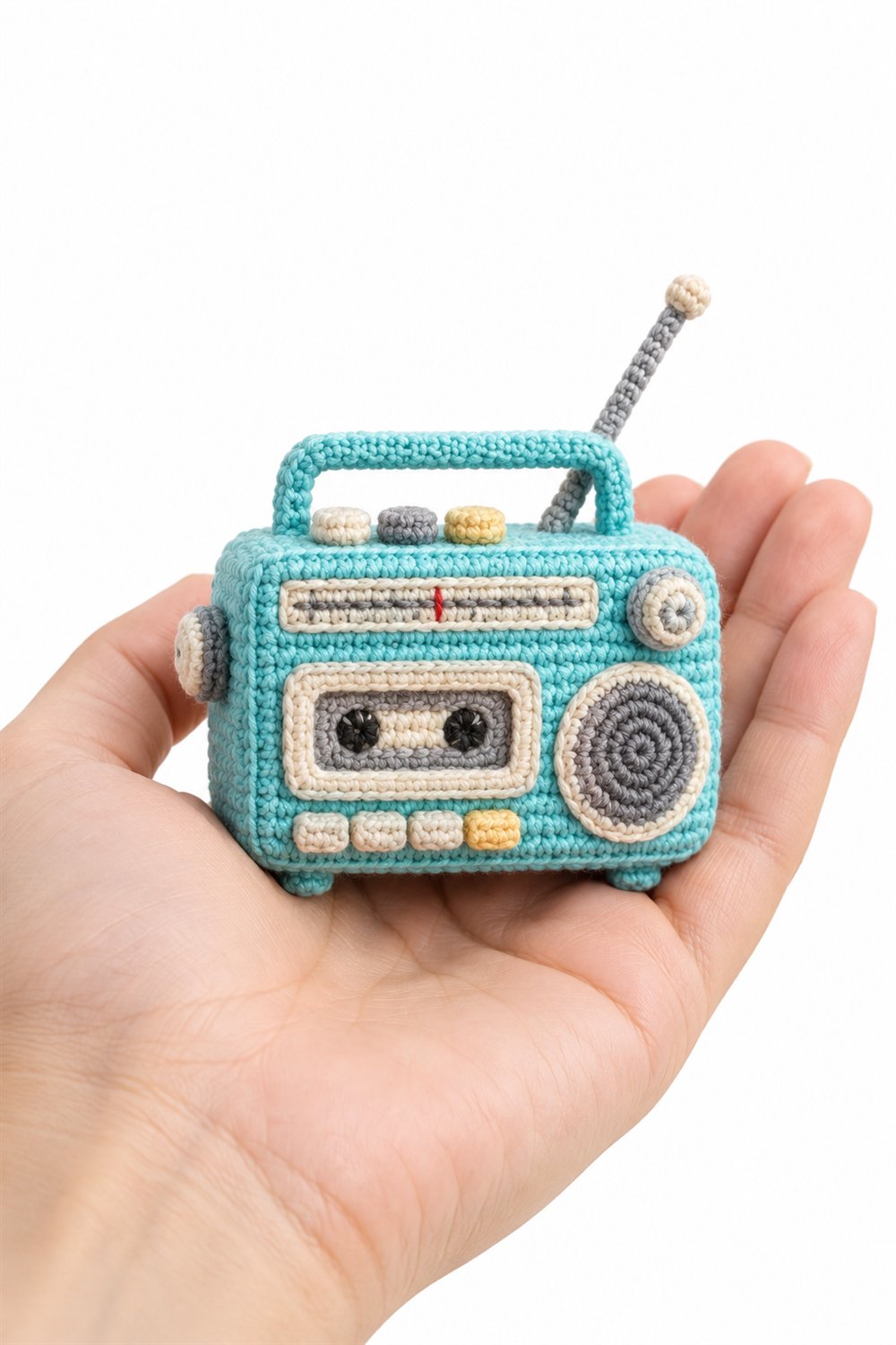 1061 Small Turquoise Cassette Radio Crochet Guide