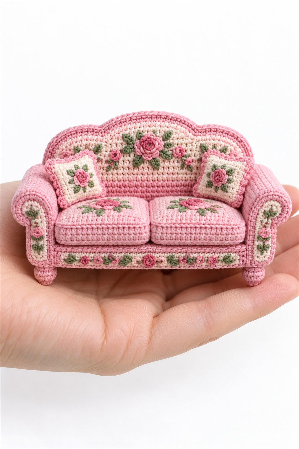 1062 Pink Floral Couch - PDF Pattern