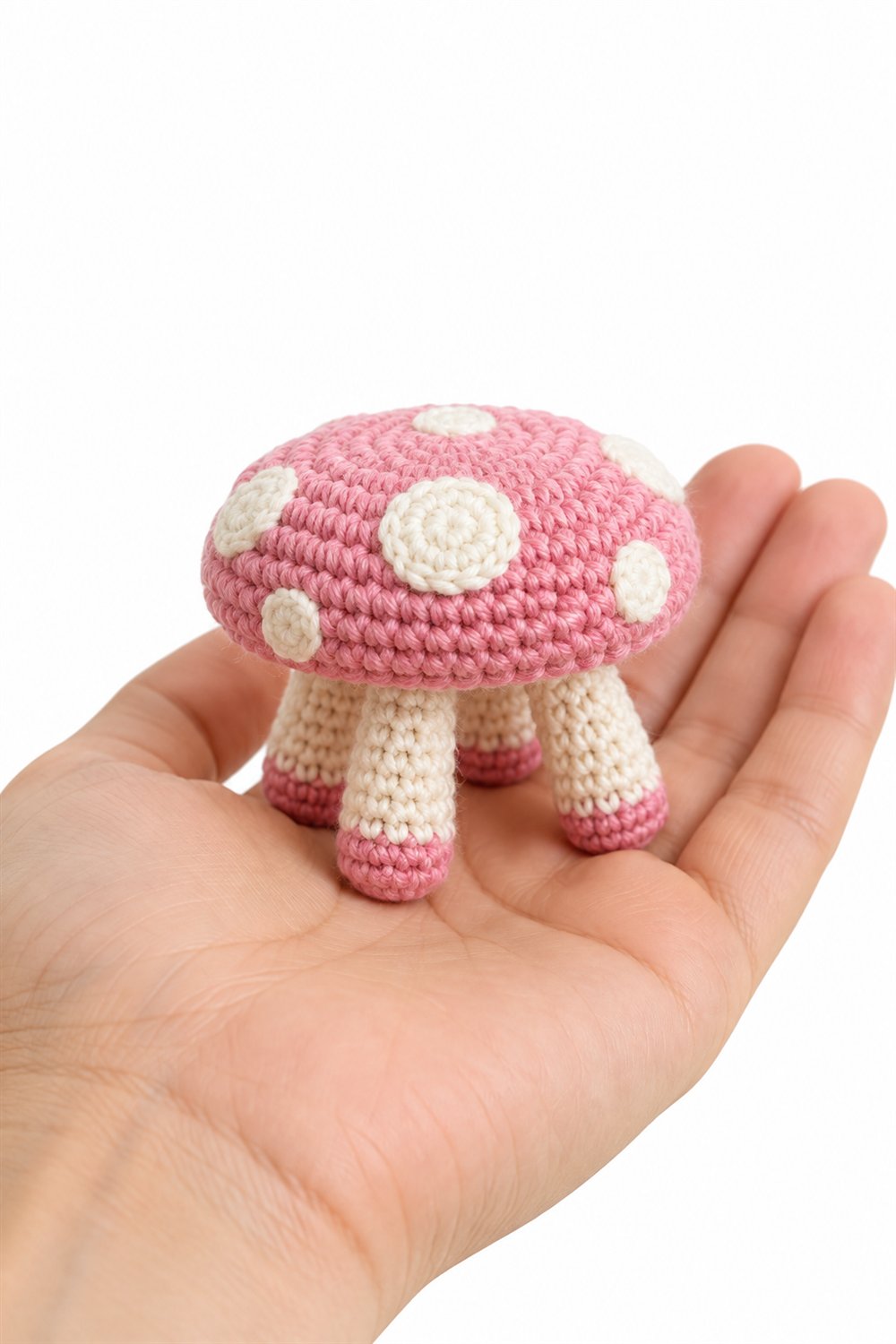 1088 Pink Mushroom Stool - Easy Crochet