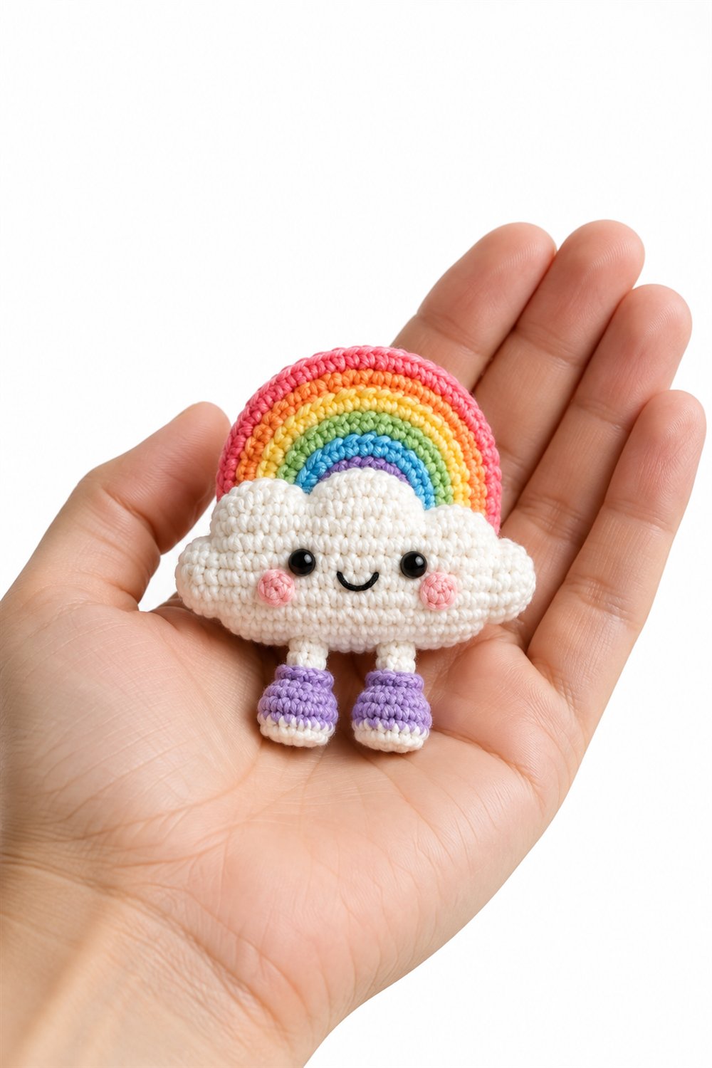 DIY 12 Nuvem Arco Iris Com Pernas - Crochet Tutorial