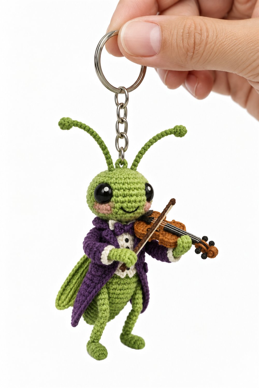 163 Gafanhoto Verde Violinista De Fraque Roxo Tocando Violino De Croche Crochet Guide