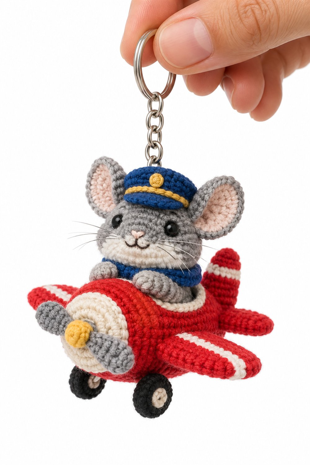 207 Chinchila Cinza Piloto De Aviao Postal - Easy Crochet