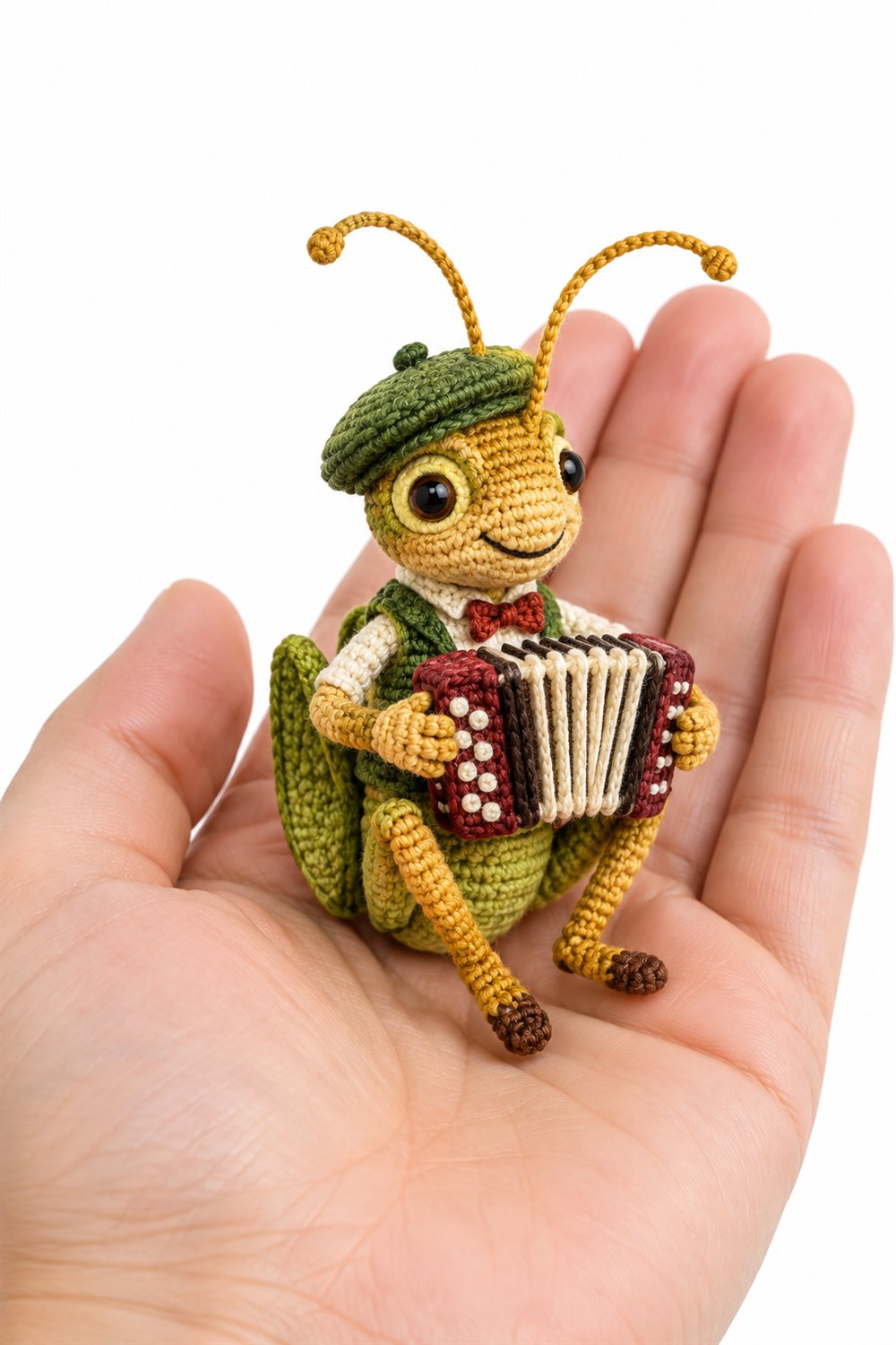 210 Grilo Dourado Musico Acordeonista - Amigurumi Pattern