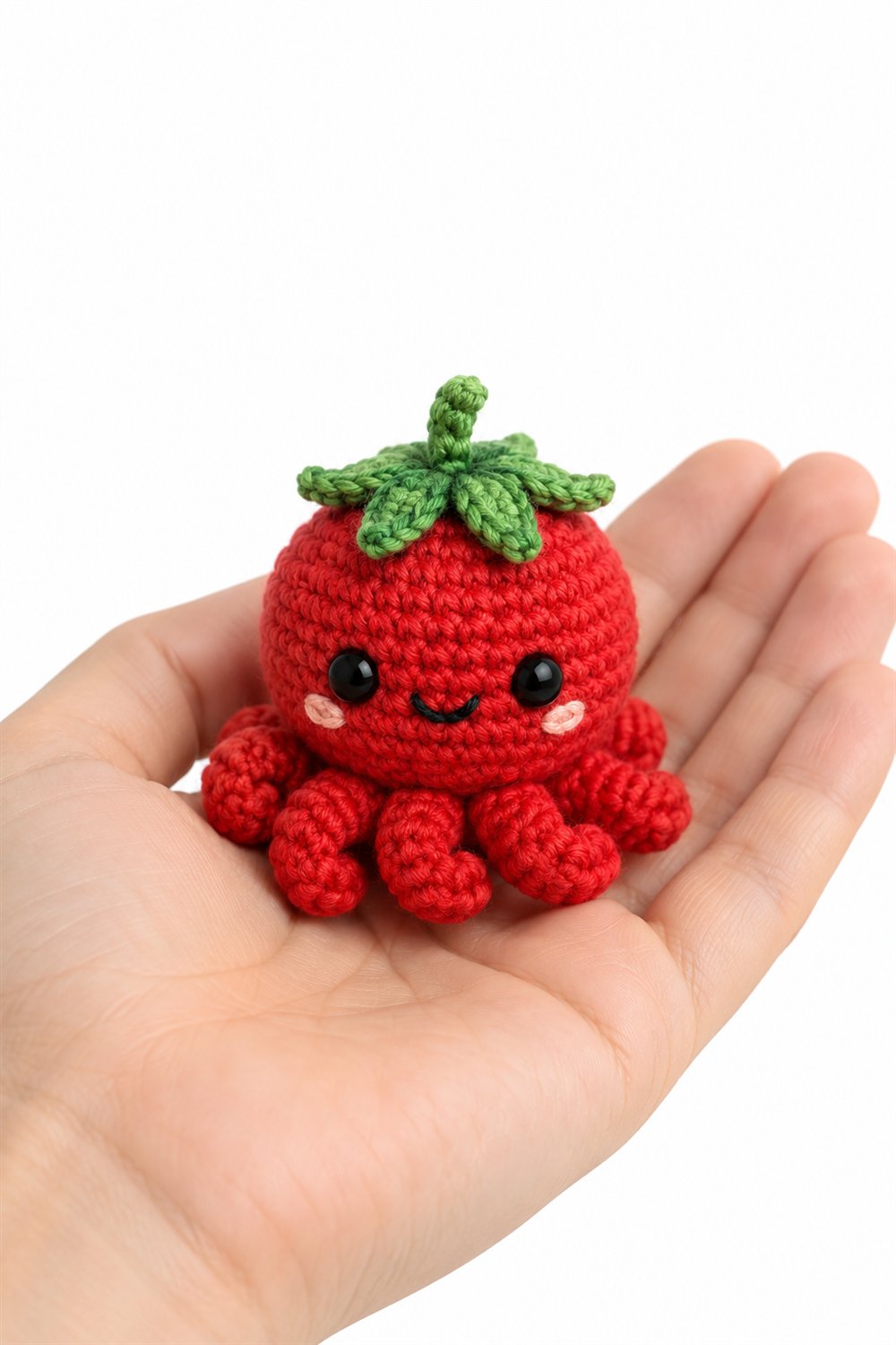 Crochet 32 Mini Polvo Vermelho Em Fantasia De Tomate - Pattern