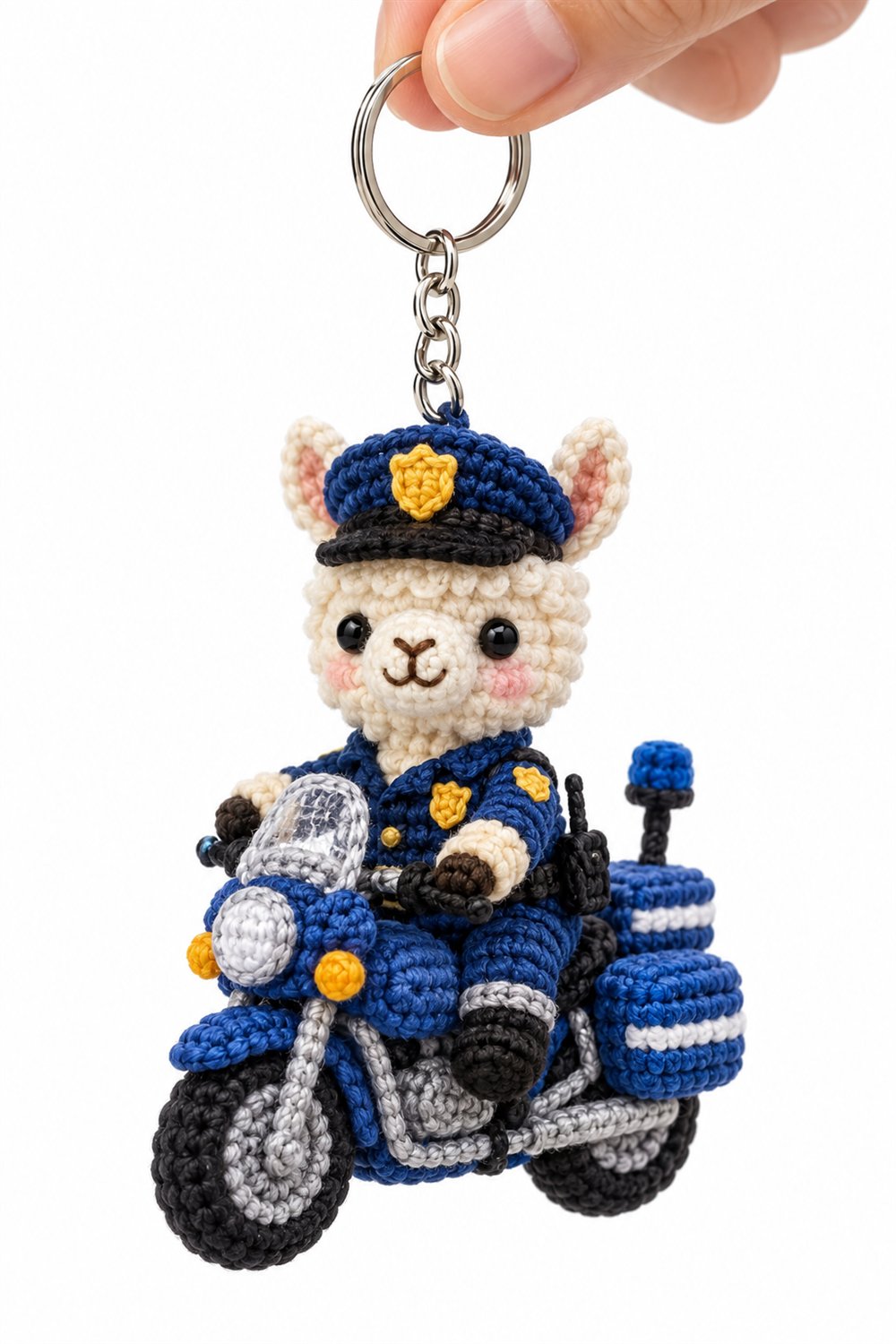 321 Alpaca Policial Em Moto Azul - Easy Crochet