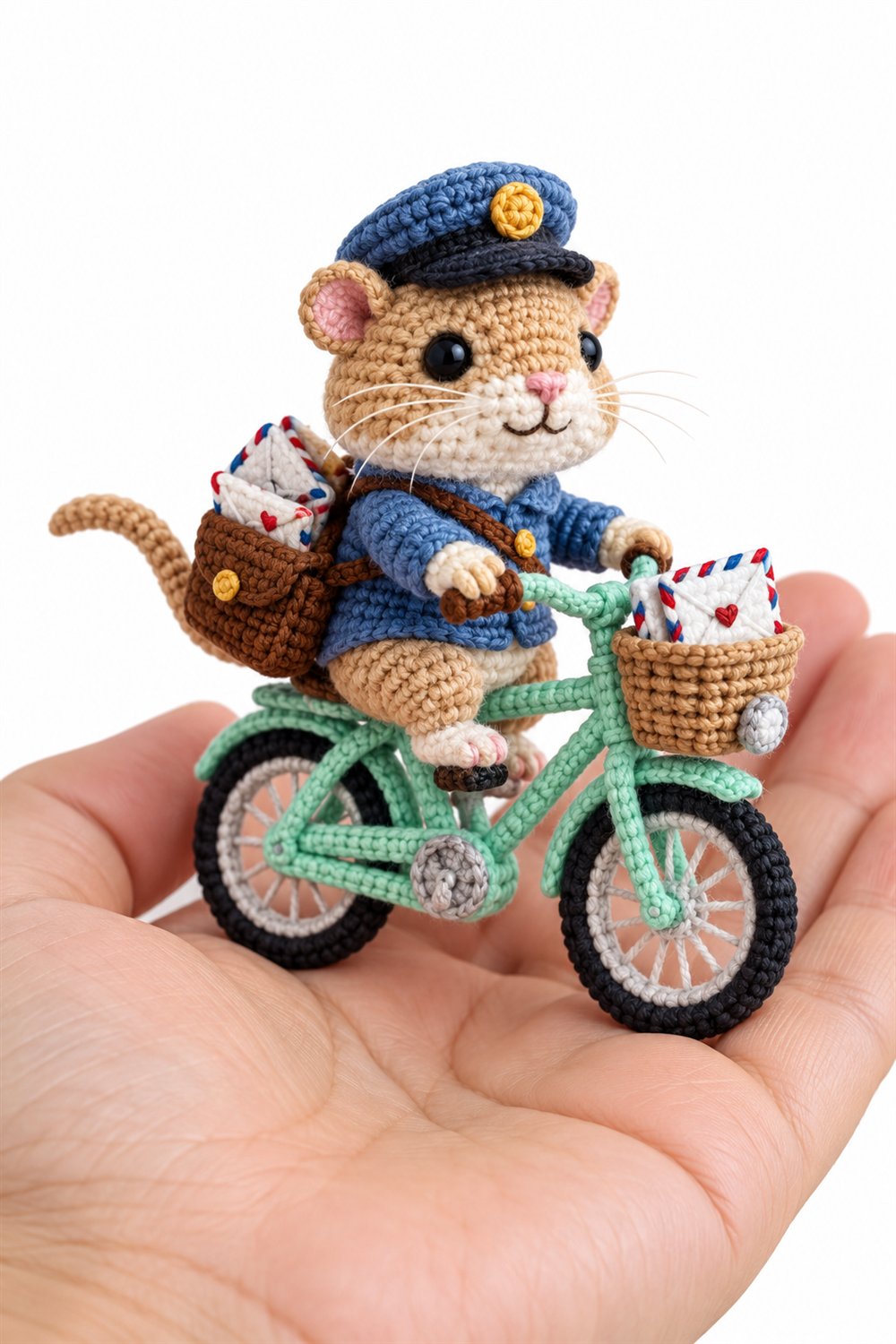 324 Gerbil Carteiro Em Bicicleta Menta - Crochet Pattern