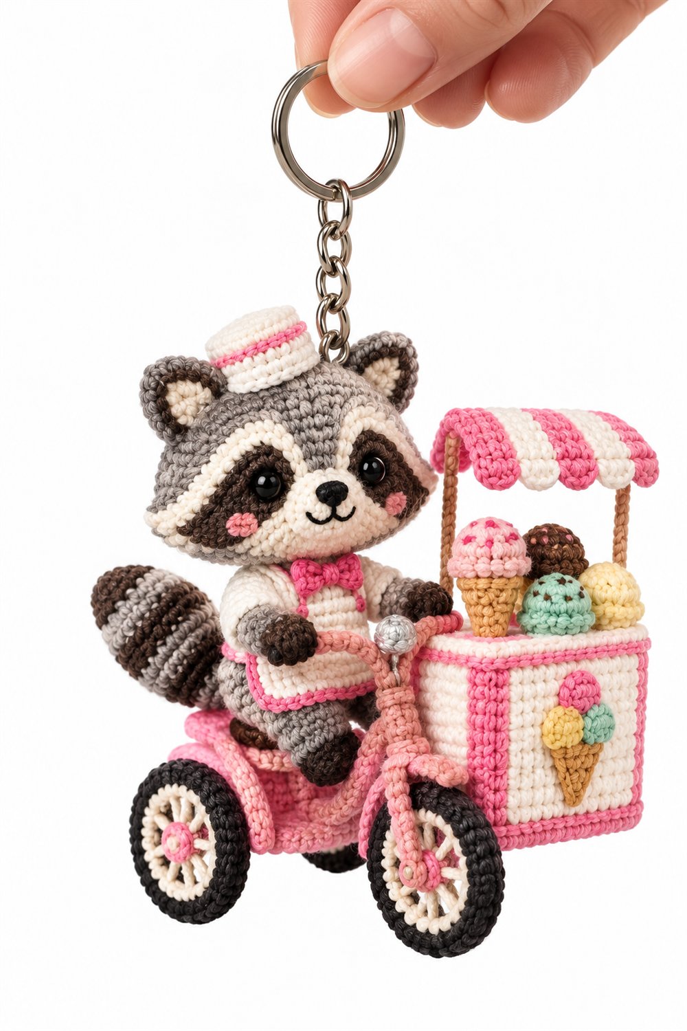 329 Guaxinim Sorveteiro Em Triciclo Rosa - Handmade Pattern