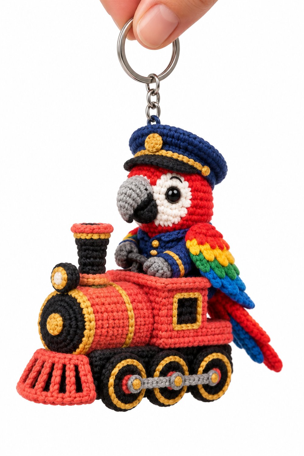 333 Papagaio Maquinista Em Locomotiva Coral - Crochet Pattern