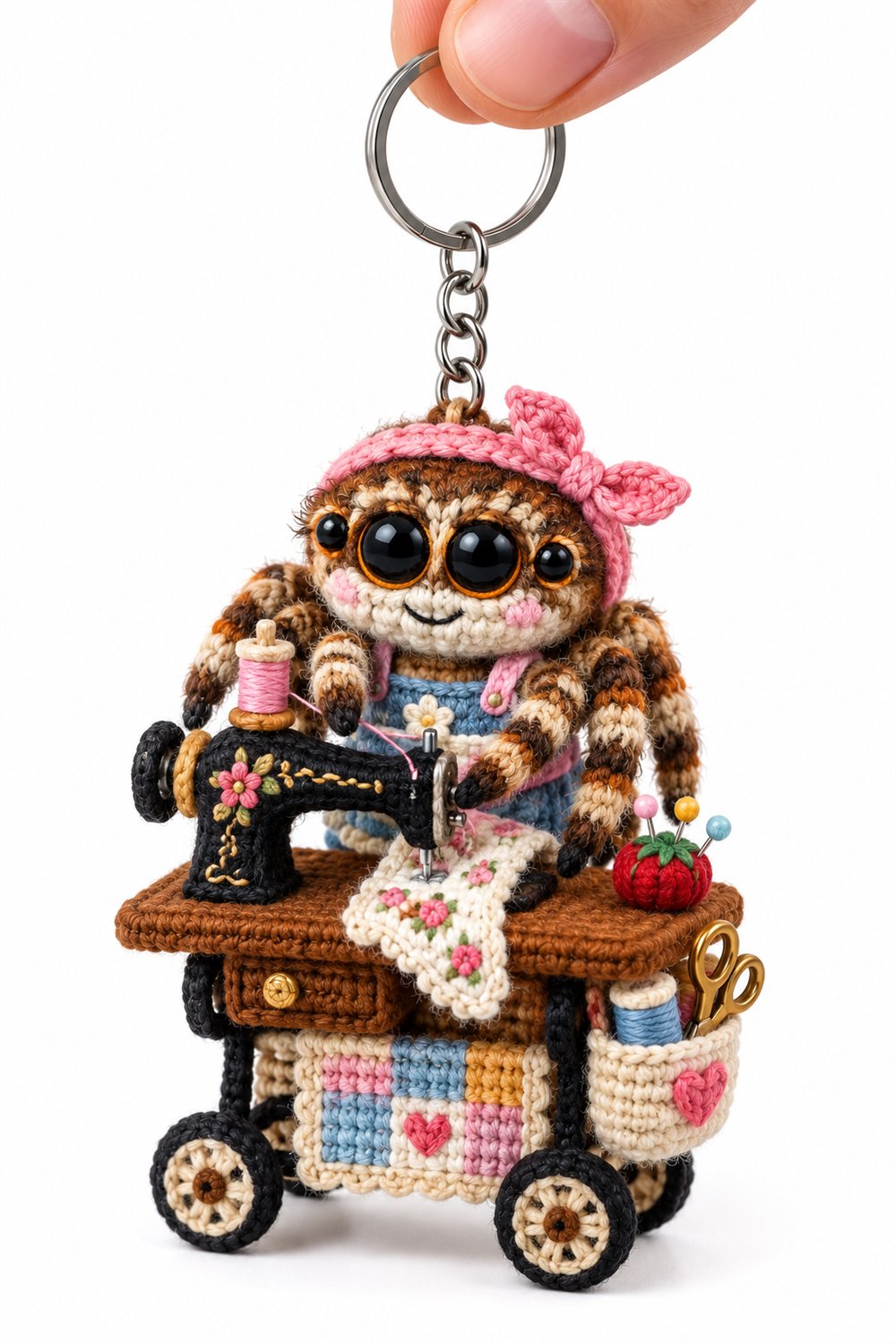 DIY 337 Aranha Saltadora Costureira Com Maquina - Crochet Tutorial
