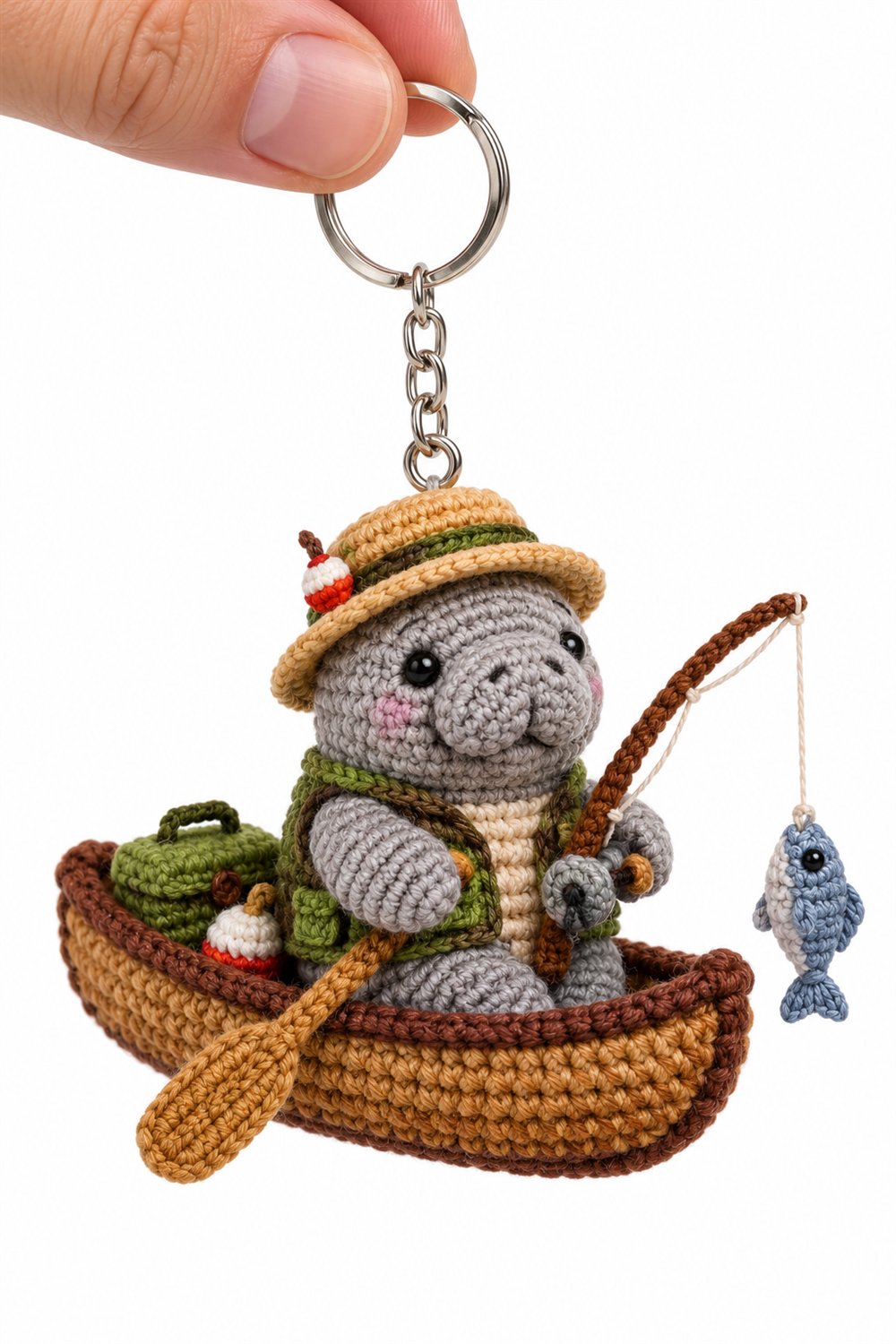 341 Peixe Boi Pescador Em Canoa - Crochet Pattern