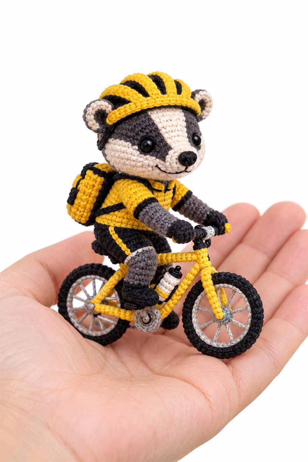 348 Texugo Ciclista Em Bicicleta Amarela - Easy Crochet