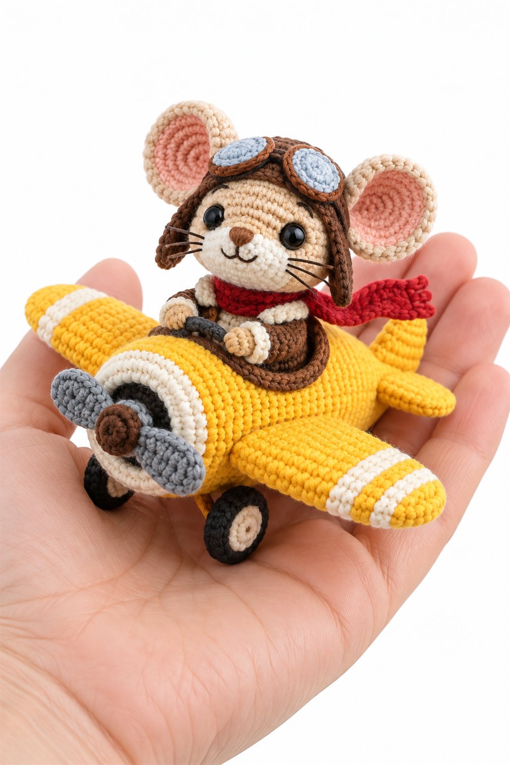 DIY 354 Rato Do Deserto Piloto Em Aviao Amarelo - Crochet Tutorial