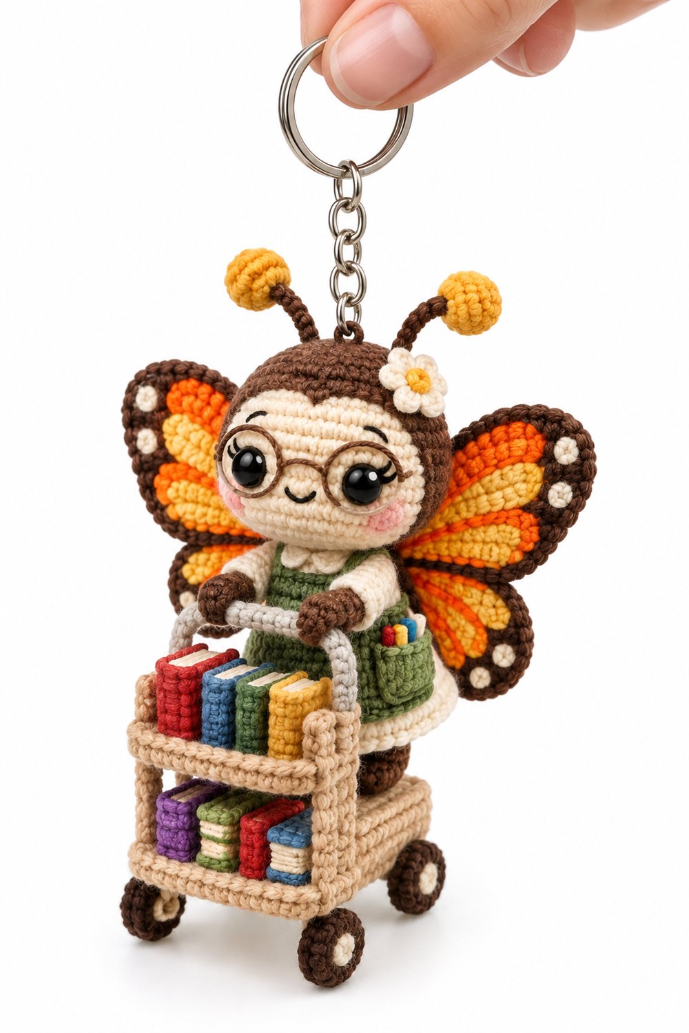 367 Mariposa Bibliotecaria Com Carrinho De Livros Crochet Guide
