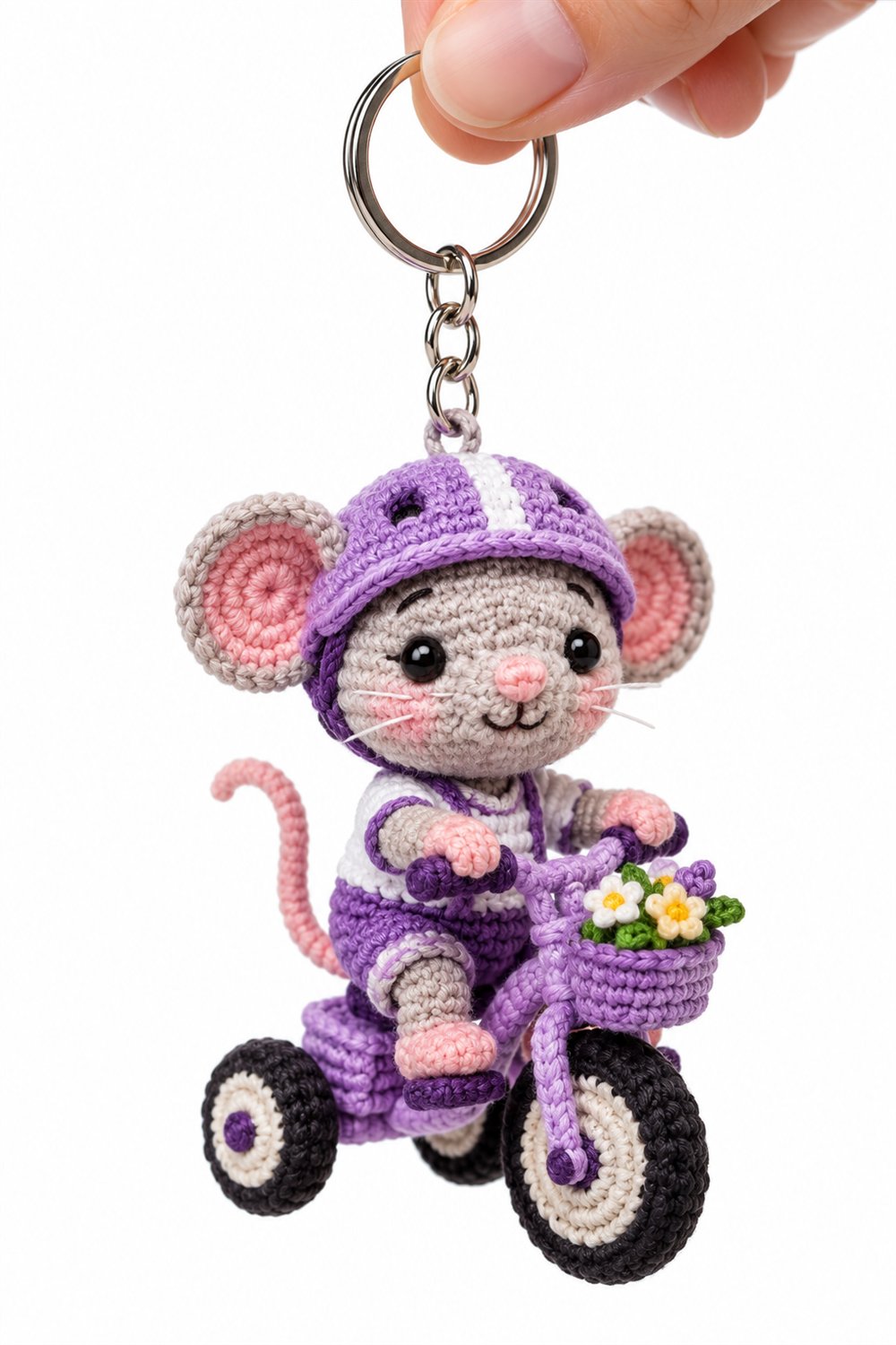 379 Ratinho Ciclista Em Triciclo Lilas - Amigurumi Pattern
