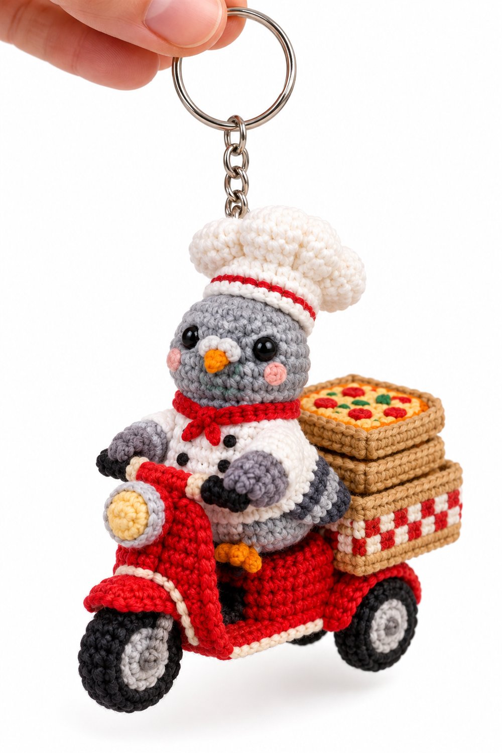 Crochet 383 Pombo Chef Com Carrinho De Pizzas - Pattern