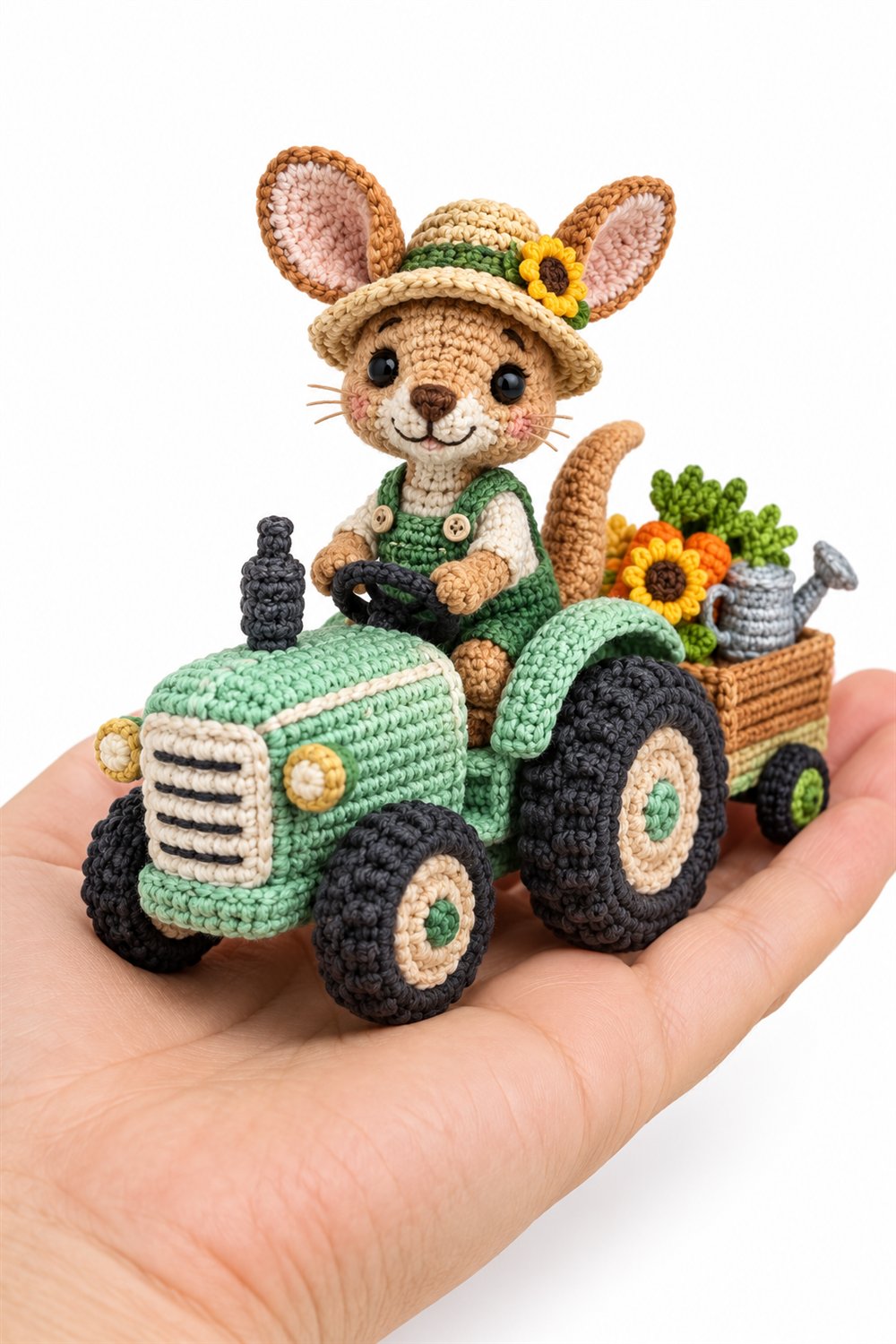 394 Rato Canguru Jardineiro Em Trator Menta Crochet Guide