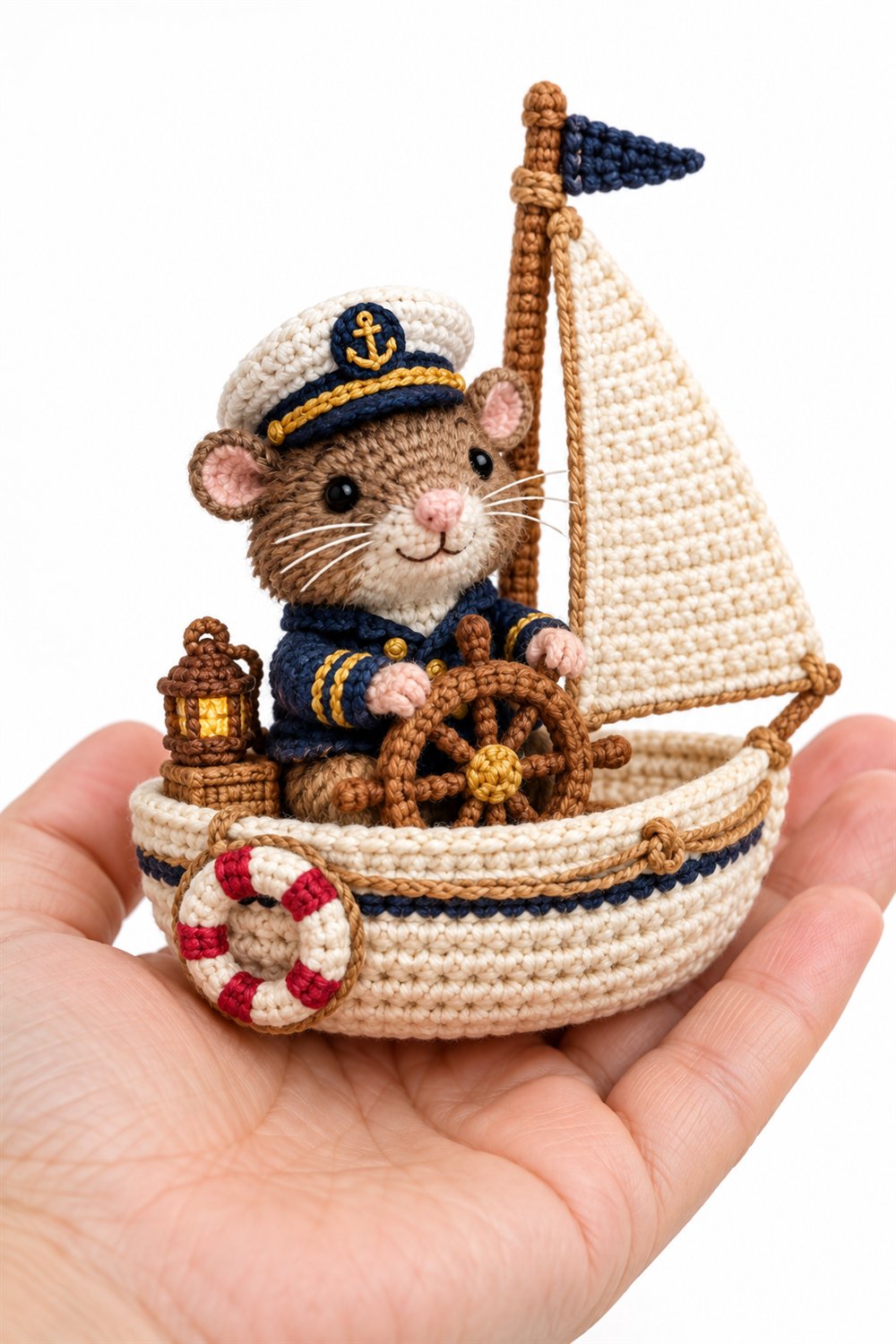 404 Rato Almiscarado Capitao Em Veleiro Creme - PDF Pattern