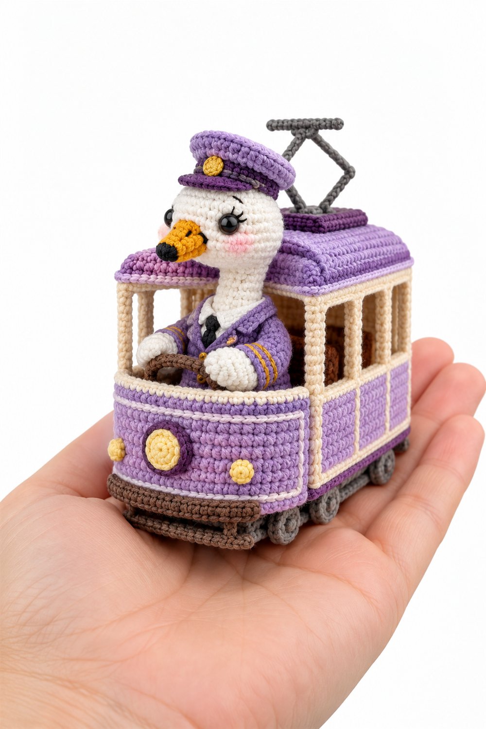 Crochet 428 Cisne Motorista Em Bonde Lilas - Pattern