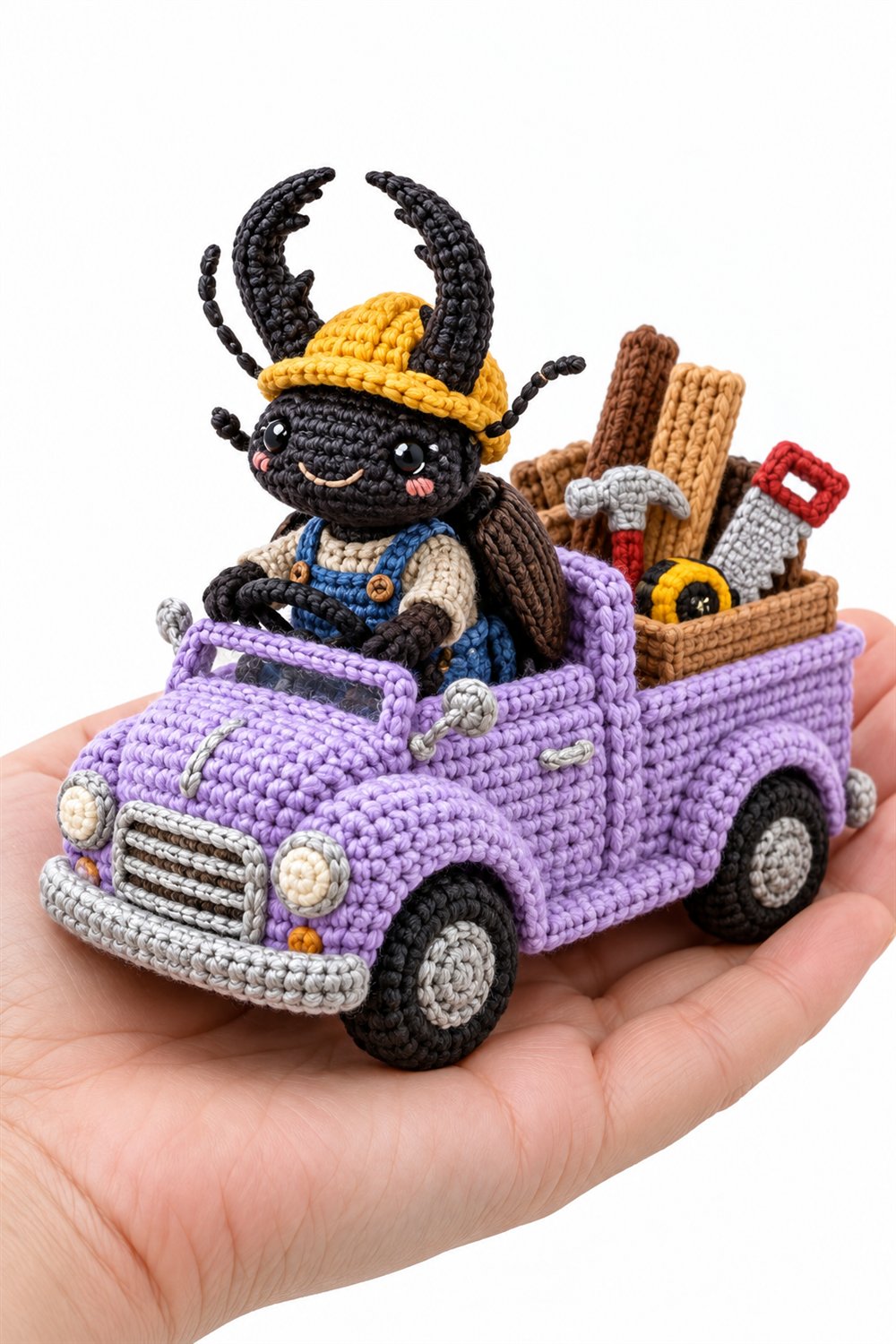 How to Crochet 450 Besouro Carpinteiro Em Picape Lilas
