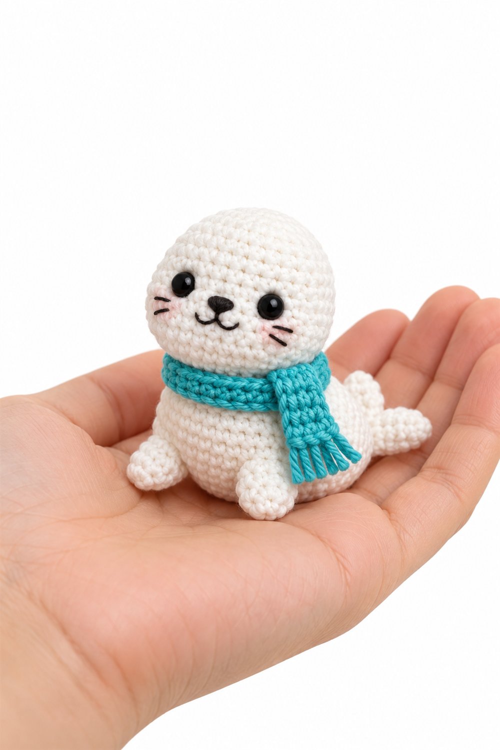 46 Foca Branca Com Cachecol Turquesa - Step by Step