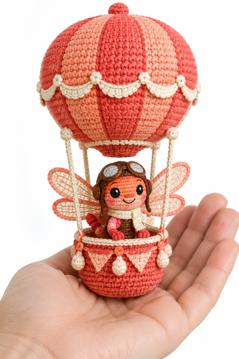Crochet 472 Libelula Coral Piloto De Balao Em Balao De Ar Quente Coral - Pattern