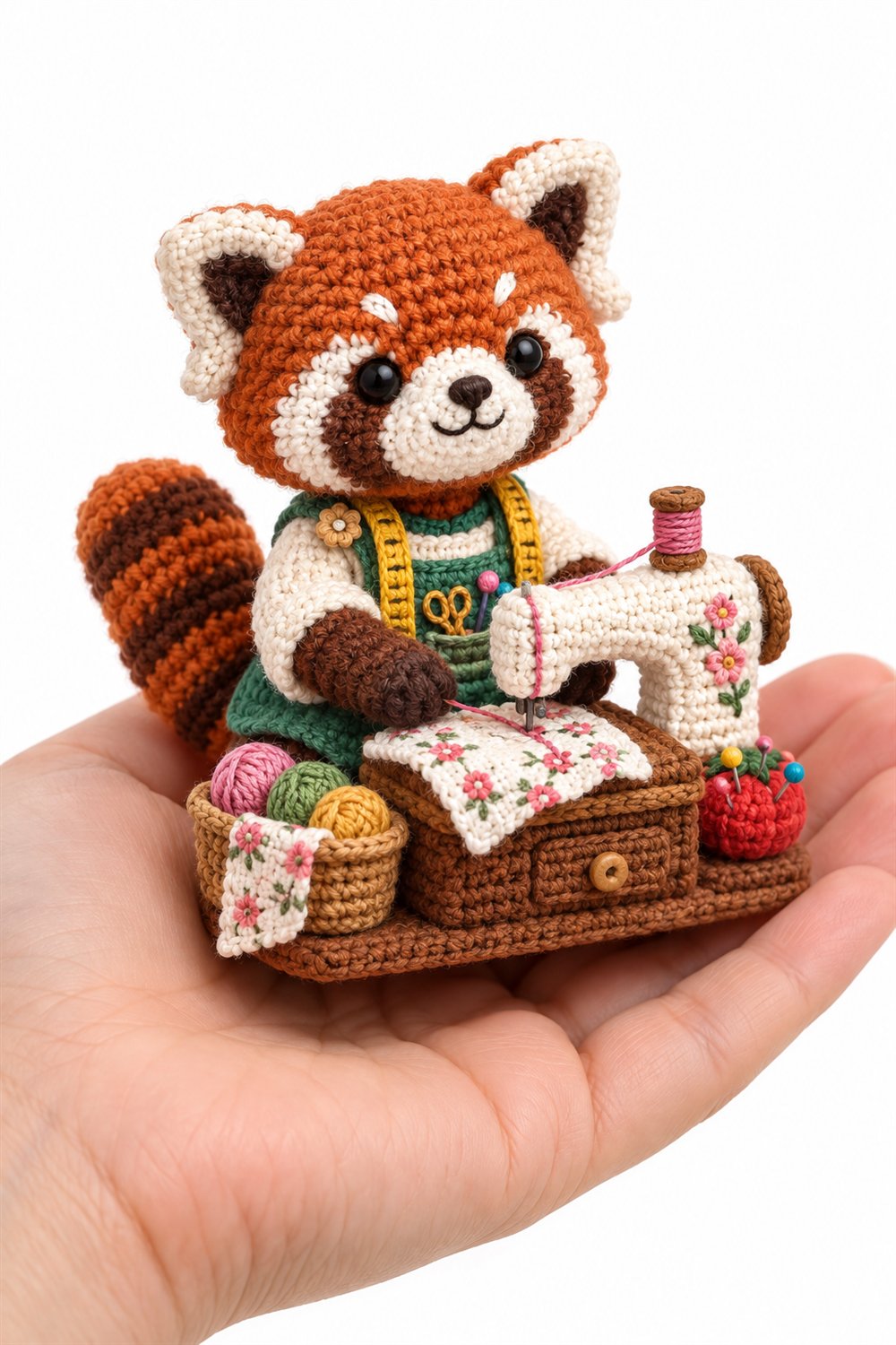 476 Panda Vermelho Costureiro Com Maquina De Costura - Crochet Pattern