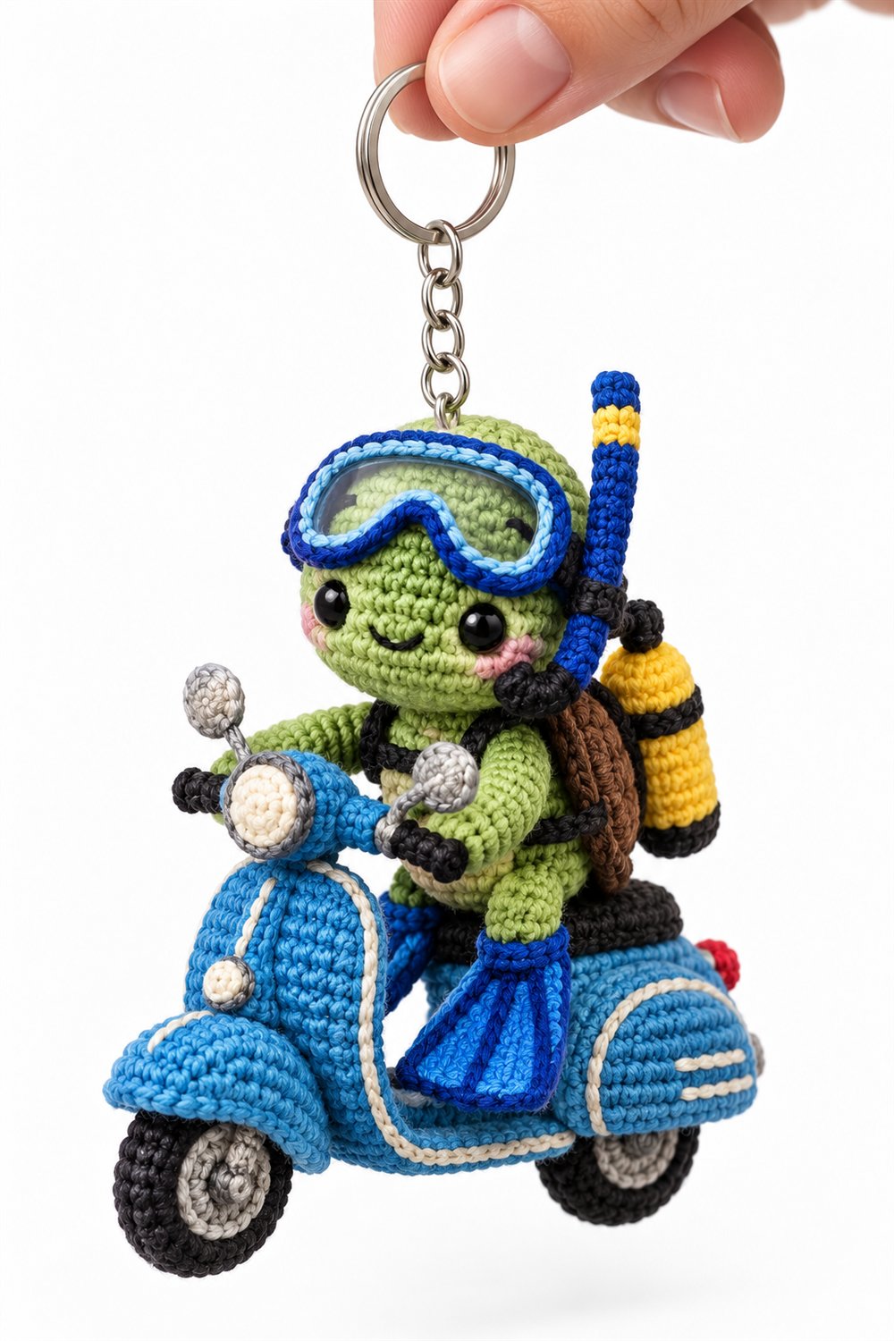 477 Vespa Azul Mergulhador Com Mascara E Nadadeiras - Amigurumi Pattern
