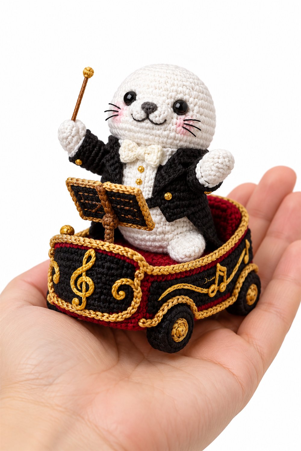 486 Foca Branca Regente De Orquestra De Fraque - Amigurumi Pattern