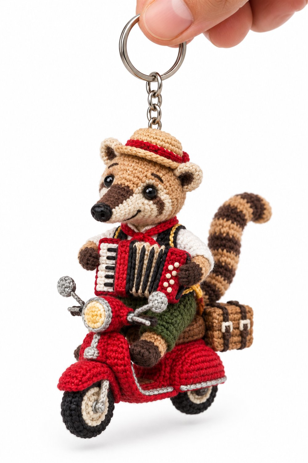 DIY 489 Quati Bege Musico Tocando Acordeao - Crochet Tutorial