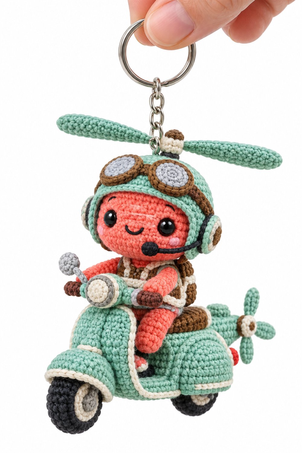 525 Vespa Coral Piloto De Helicoptero Menta - Easy Crochet