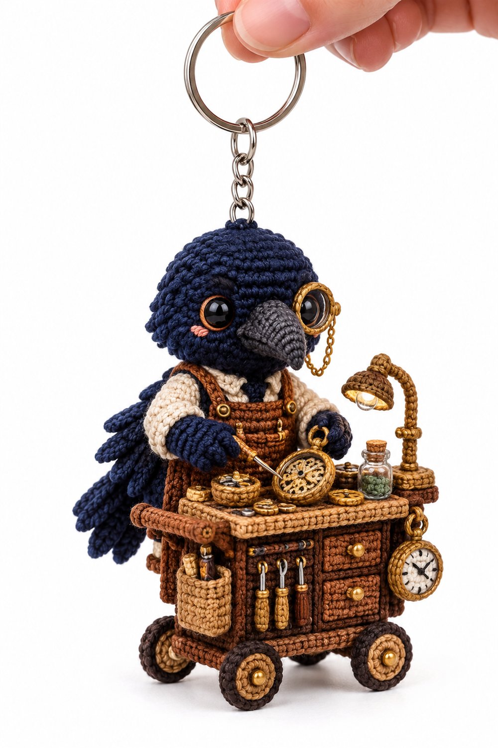 543 Corvo Azul Escuro Relojoeiro Com Bancada Crochet Guide