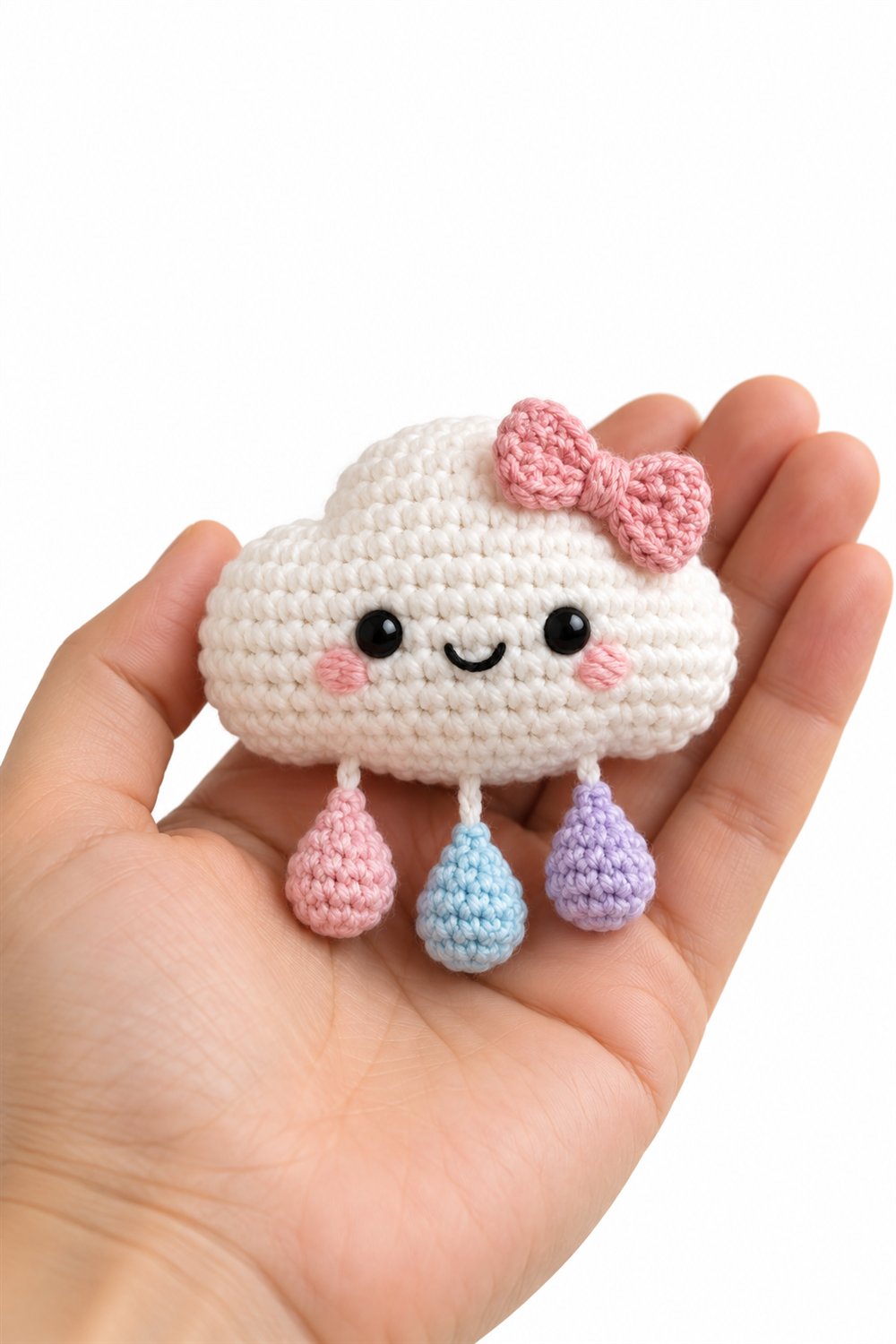 553 Amigurumi Fofo Nuvem Com Laco E Gotinhas Pastel - PDF Pattern