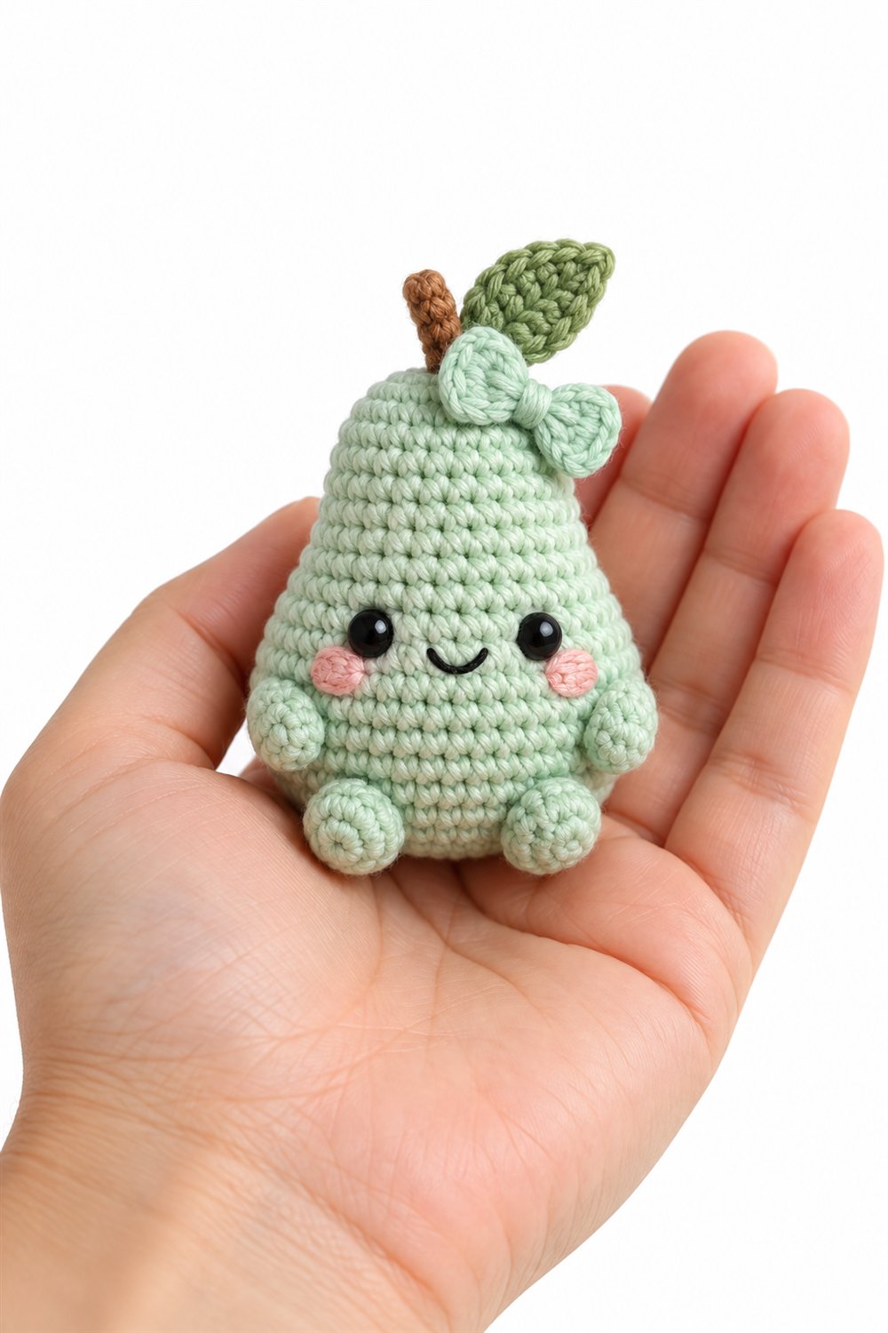 DIY 558 Amigurumi Fofo Pera Com Lacinho Menta - Crochet Tutorial