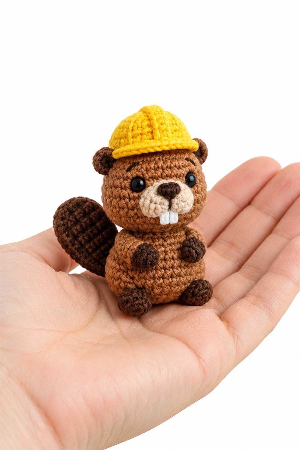 56 Castor Com Pequeno Capacete Amarelo - Easy Crochet