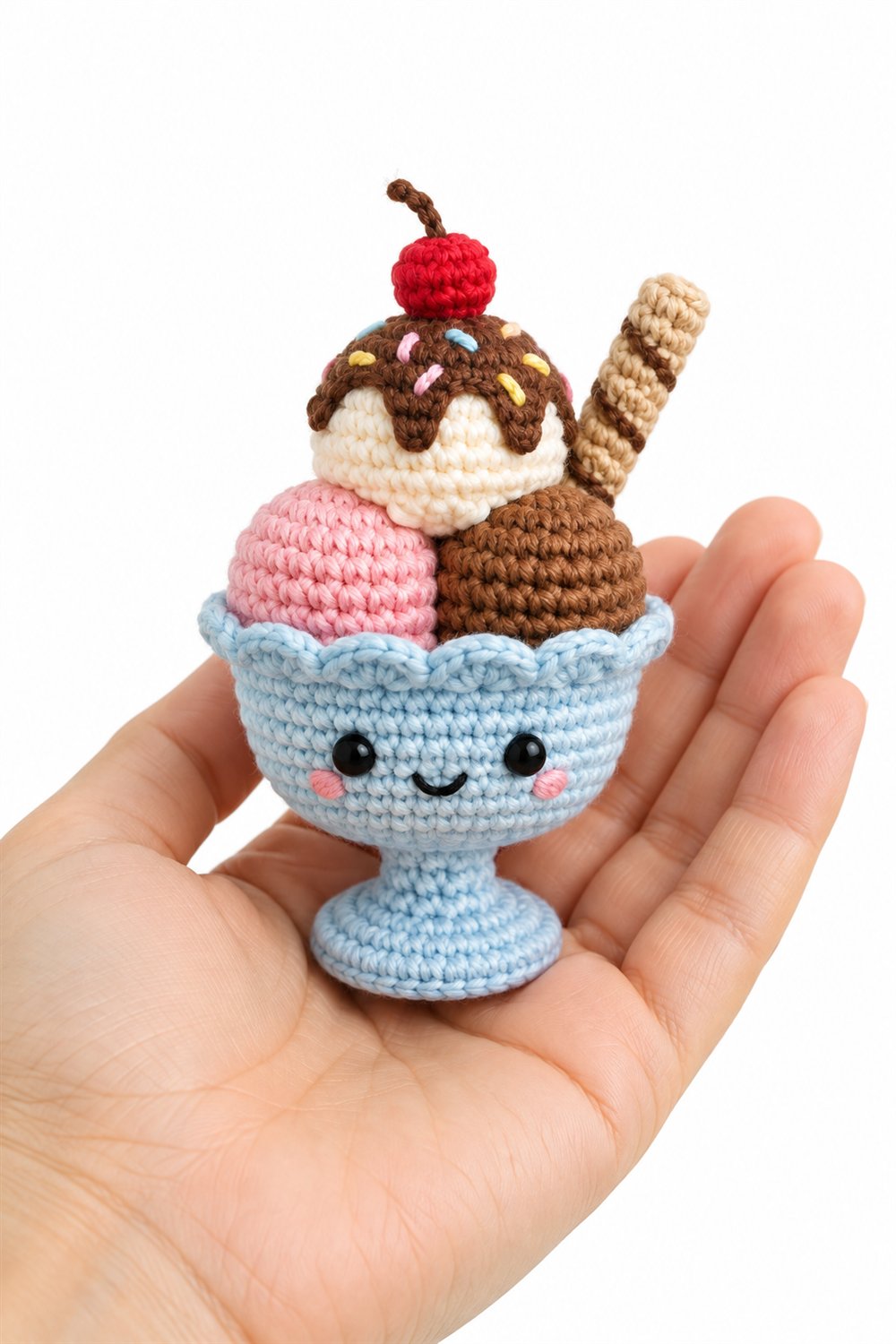 Crochet 569 Amigurumi Fofo Tacinha De Sorvete Kawaii - Pattern