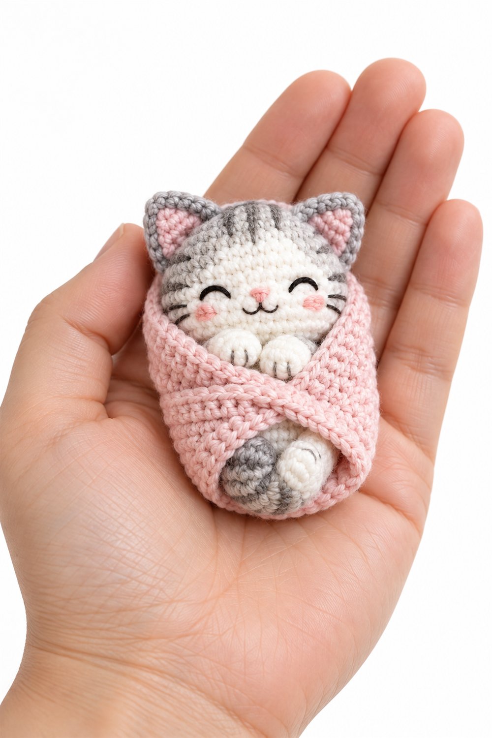 How to Crochet 583 Amigurumi Fofo Gatinho Enrolado Em Manta