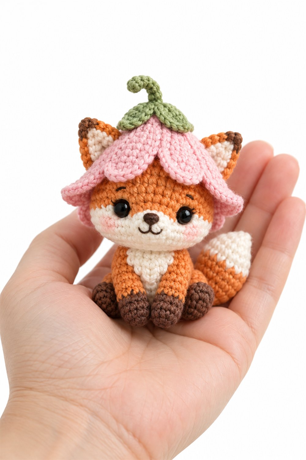 586 Amigurumi Fofo Raposinha Com Gorro De Flor - Handmade Pattern