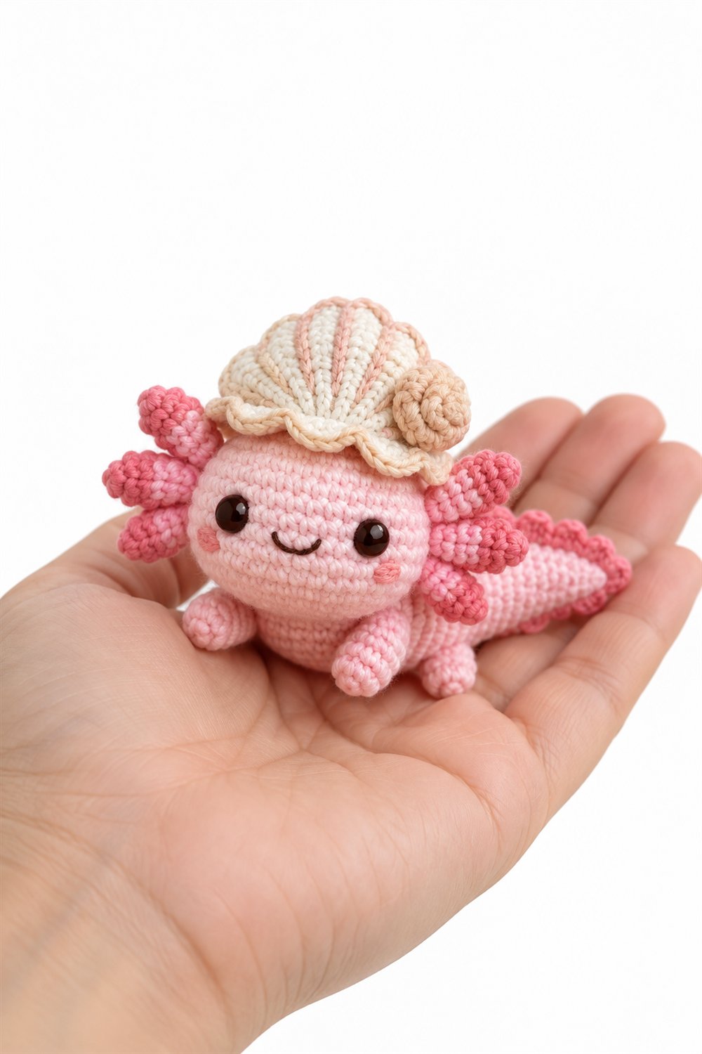 591 Amigurumi Fofo Axolote Com Chapeu De Concha - Amigurumi Pattern