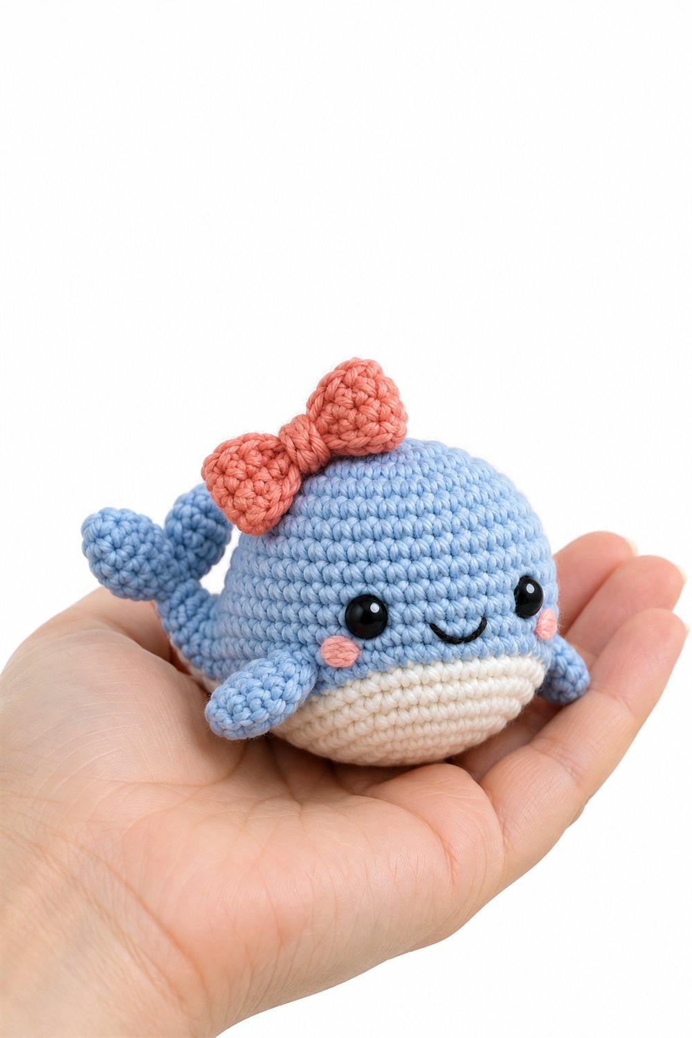 597 Amigurumi Fofo Baleia Com Laco Coral - Easy Crochet